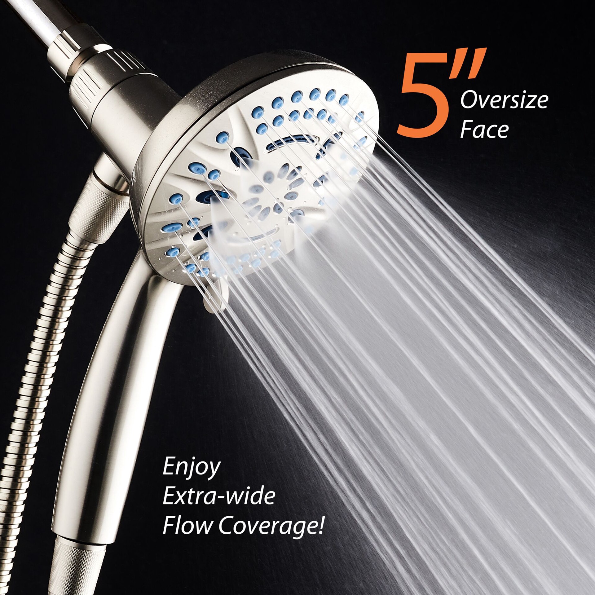 slide 6 of 6, AquaCare 8.0 -Spray Satin Nickel Handheld Shower Head 1.8 GPM, 1 ct