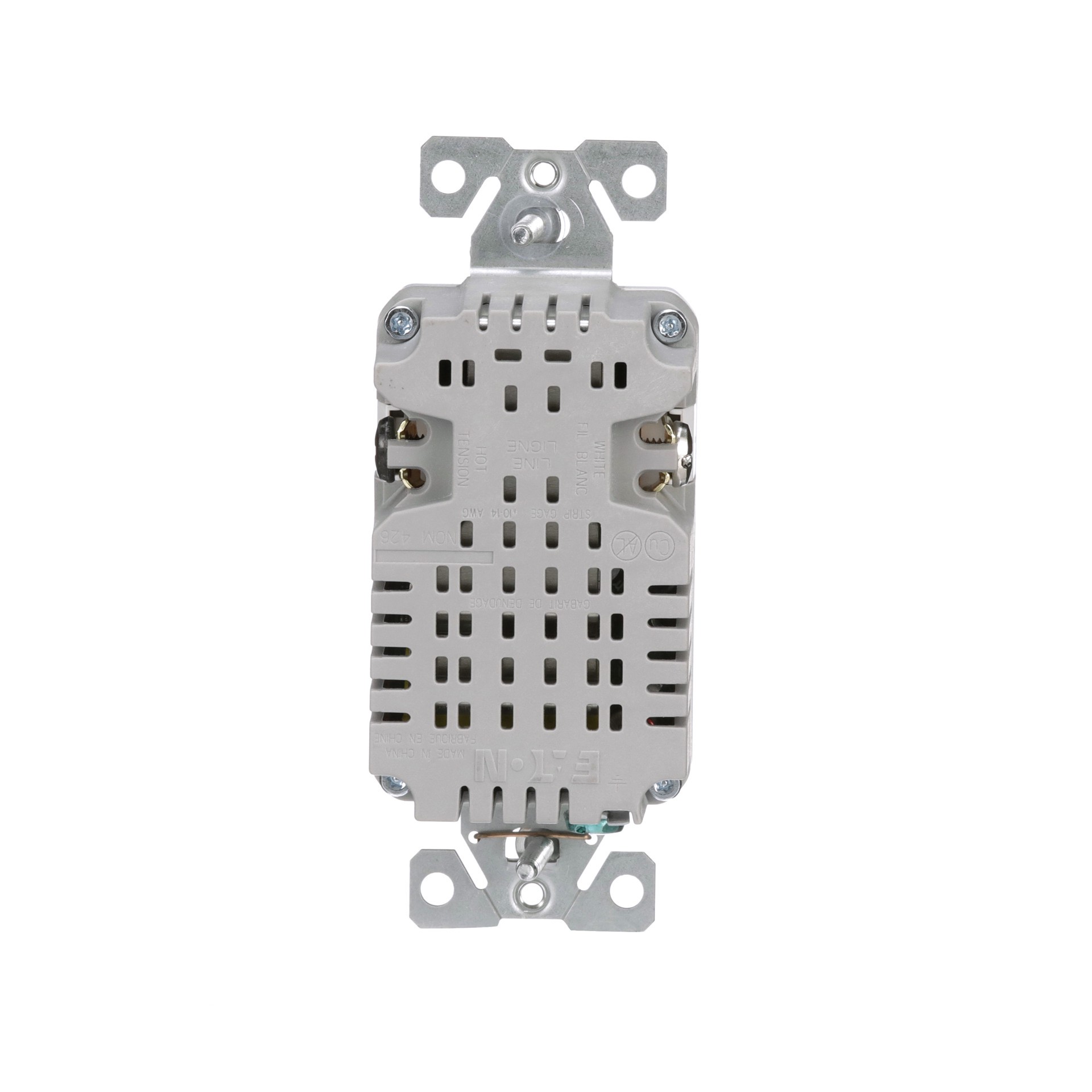 slide 4 of 6, Eaton 15 -Amp 125-volt Tamper Resistant Residential Decorator USB outlet Dual Type C , White, 1 ct