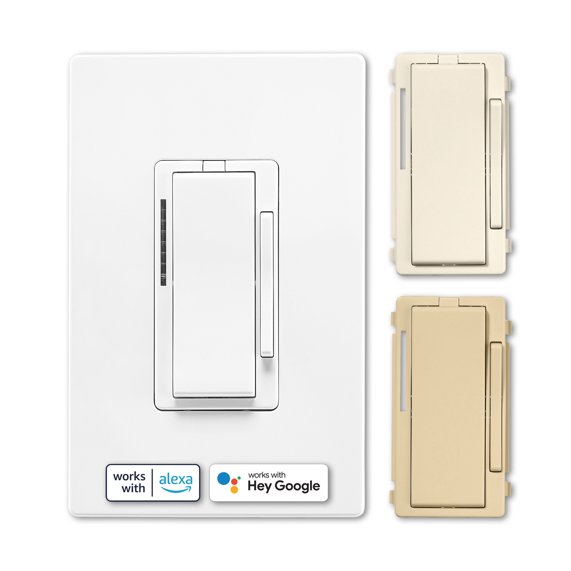 slide 2 of 6, Eaton Wi-Fi Smart Single-pole/3-way Smart Compatible LED Decorator Master Dimmer White/Light Almond/Ivory, 1 ct