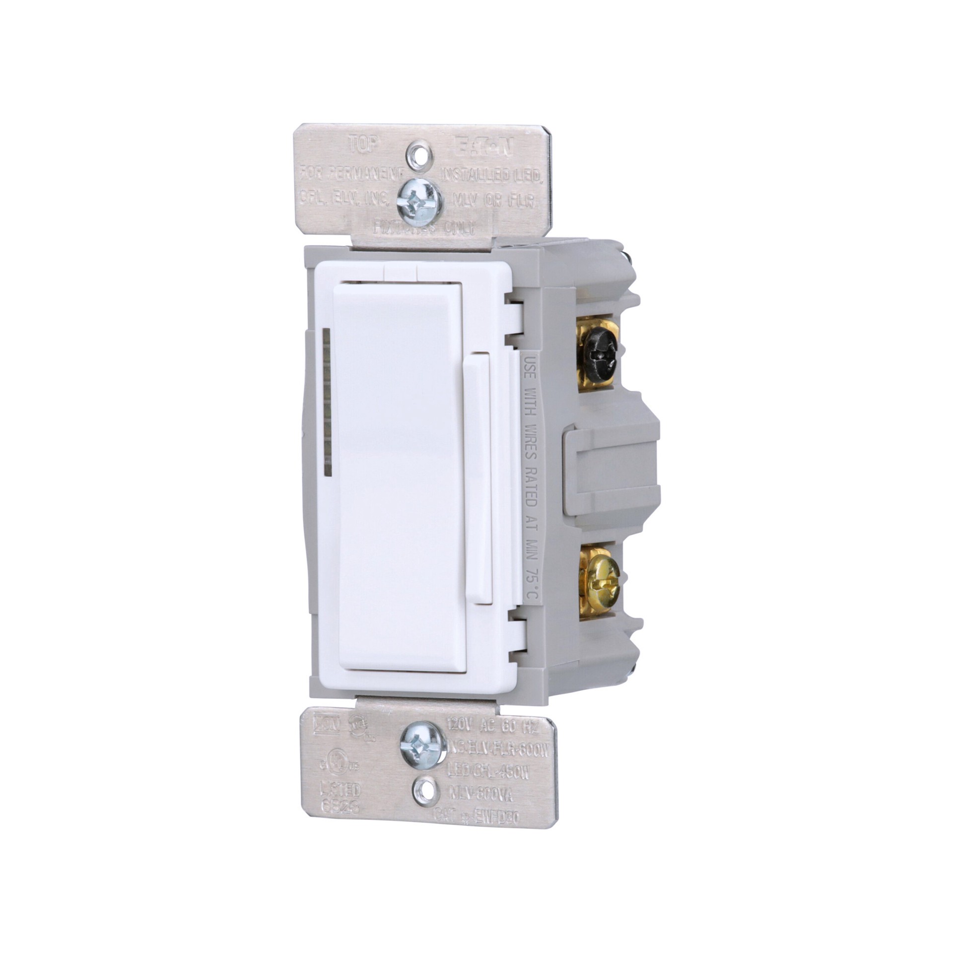 slide 4 of 6, Eaton Wi-Fi Smart Single-pole/3-way Smart Compatible LED Decorator Master Dimmer White/Light Almond/Ivory, 1 ct
