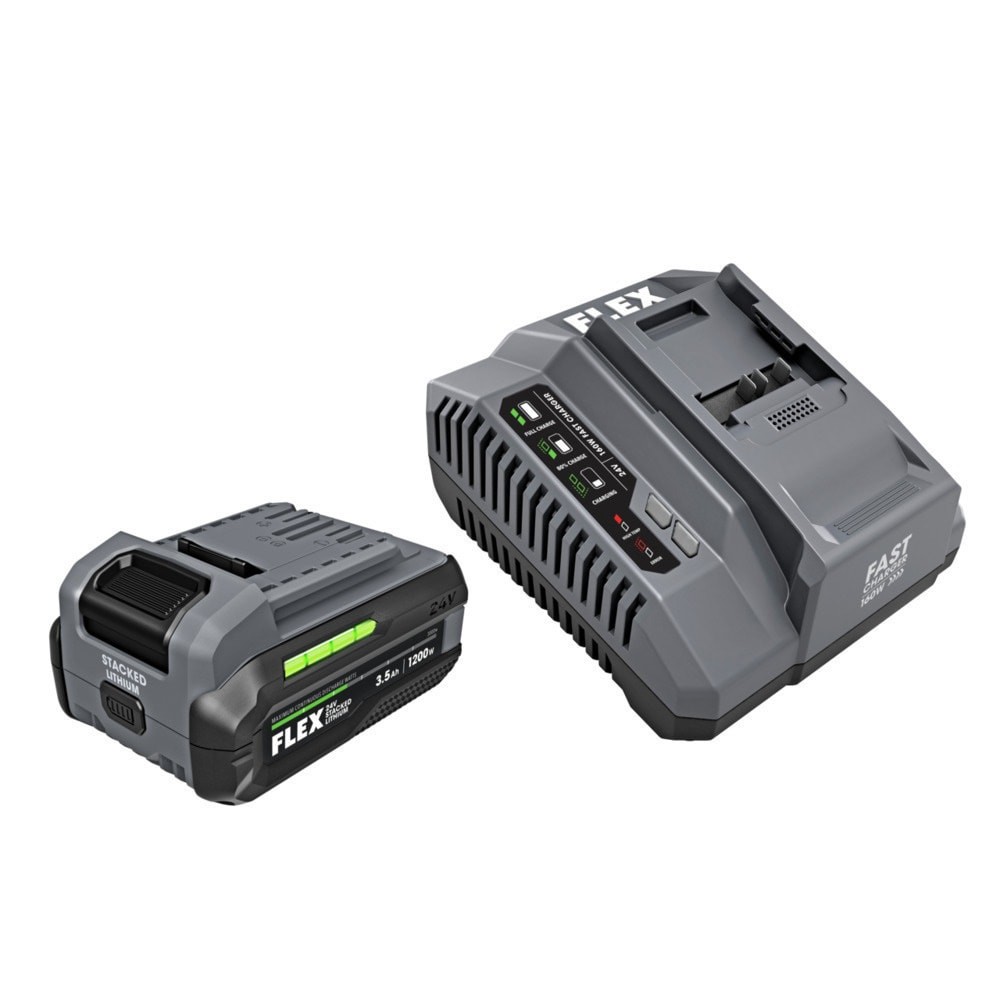 slide 1 of 6, FLEX STACKED LITHIUM Starter Kit 24 -Volt 1 -Pack Lithium-ion ( 3.5 Ah Battery and Charger ), 1 ct