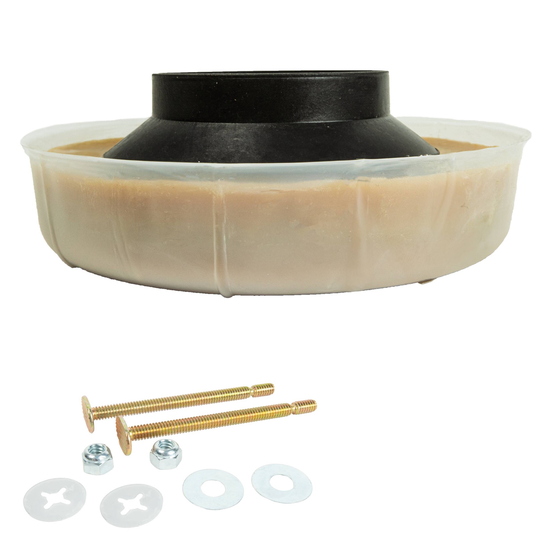slide 4 of 5, RELIABILT Jumbo Reinforced 4.9-in Brown Wax Jumbo toilet wax ring with bolts, 1 ct