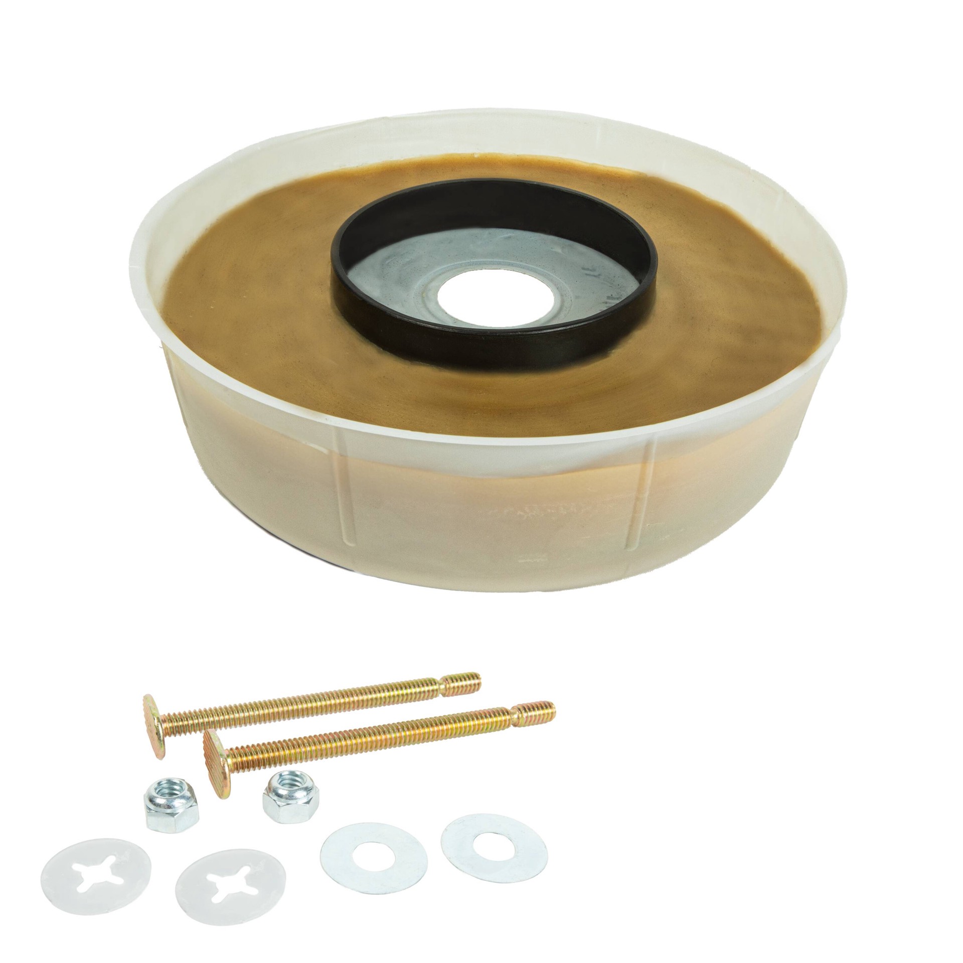 slide 1 of 5, RELIABILT Jumbo Reinforced 4.9-in Brown Wax Jumbo toilet wax ring with bolts, 1 ct