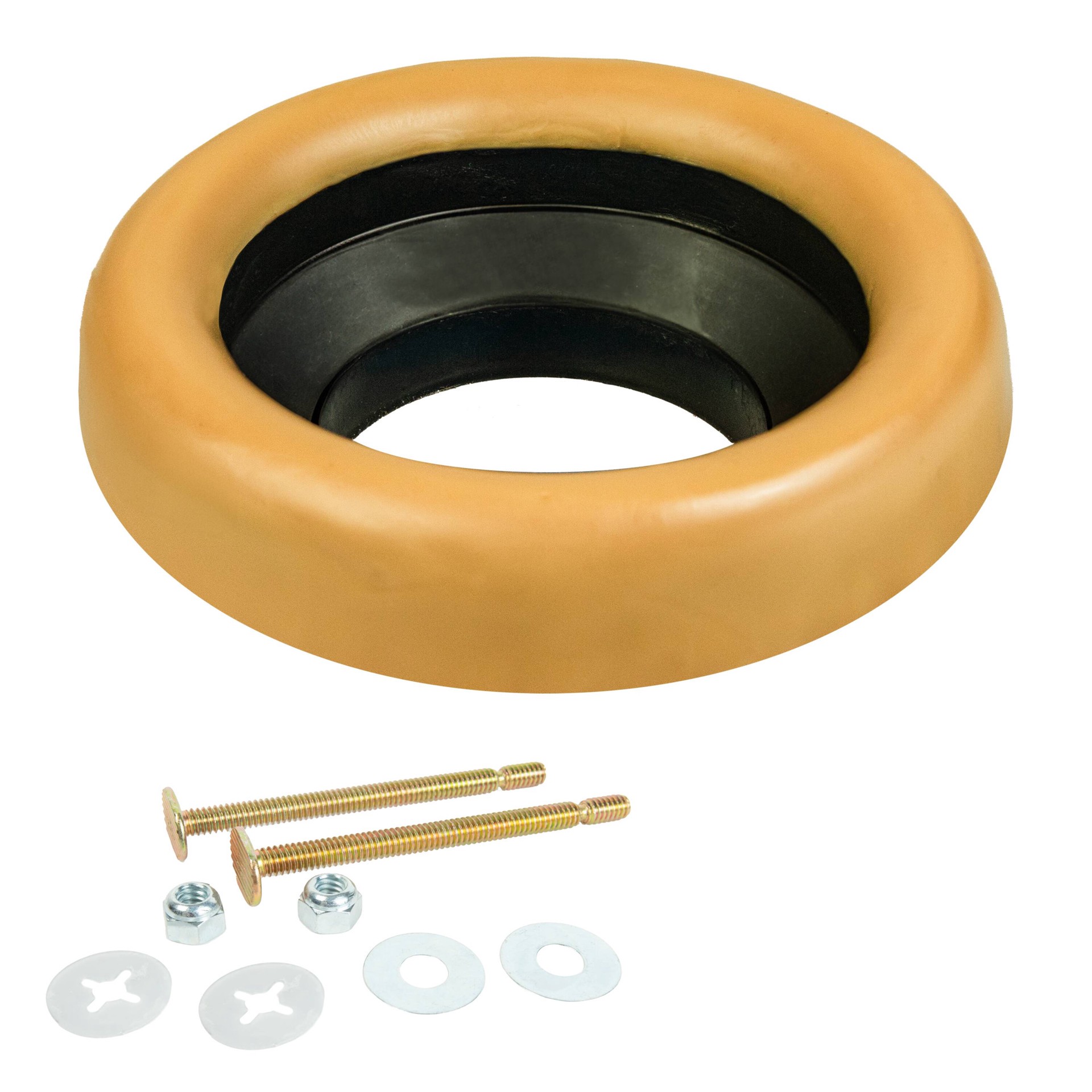 slide 4 of 5, RELIABILT Reinforced 4.9-in Brown Wax Toilet wax ring with bolts, 1 ct