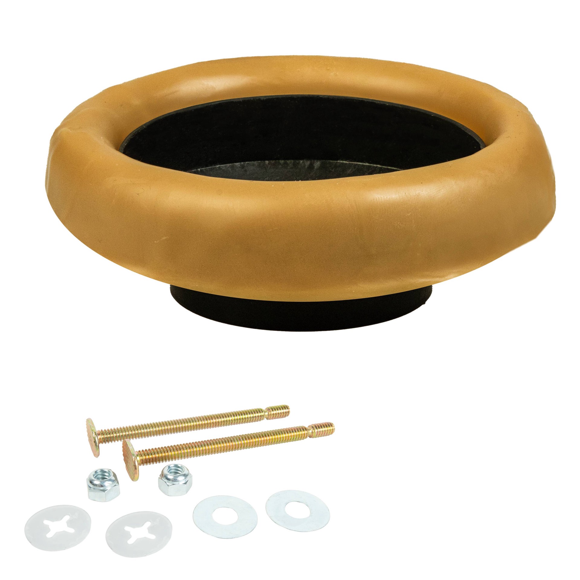 slide 1 of 5, RELIABILT Reinforced 4.9-in Brown Wax Toilet wax ring with bolts, 1 ct