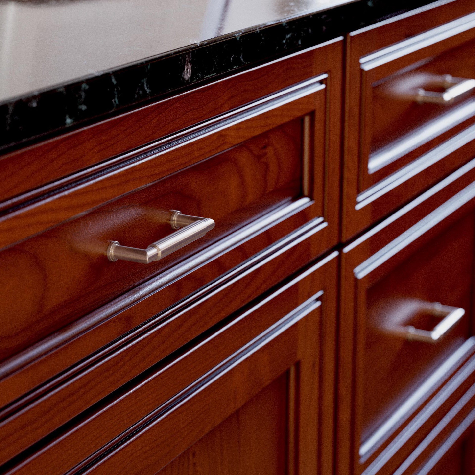 slide 2 of 6, Origin 21 Thora 3-in , 76mm Center to Center Satin Nickel Rectangular Bar Drawer Pull, 1 ct