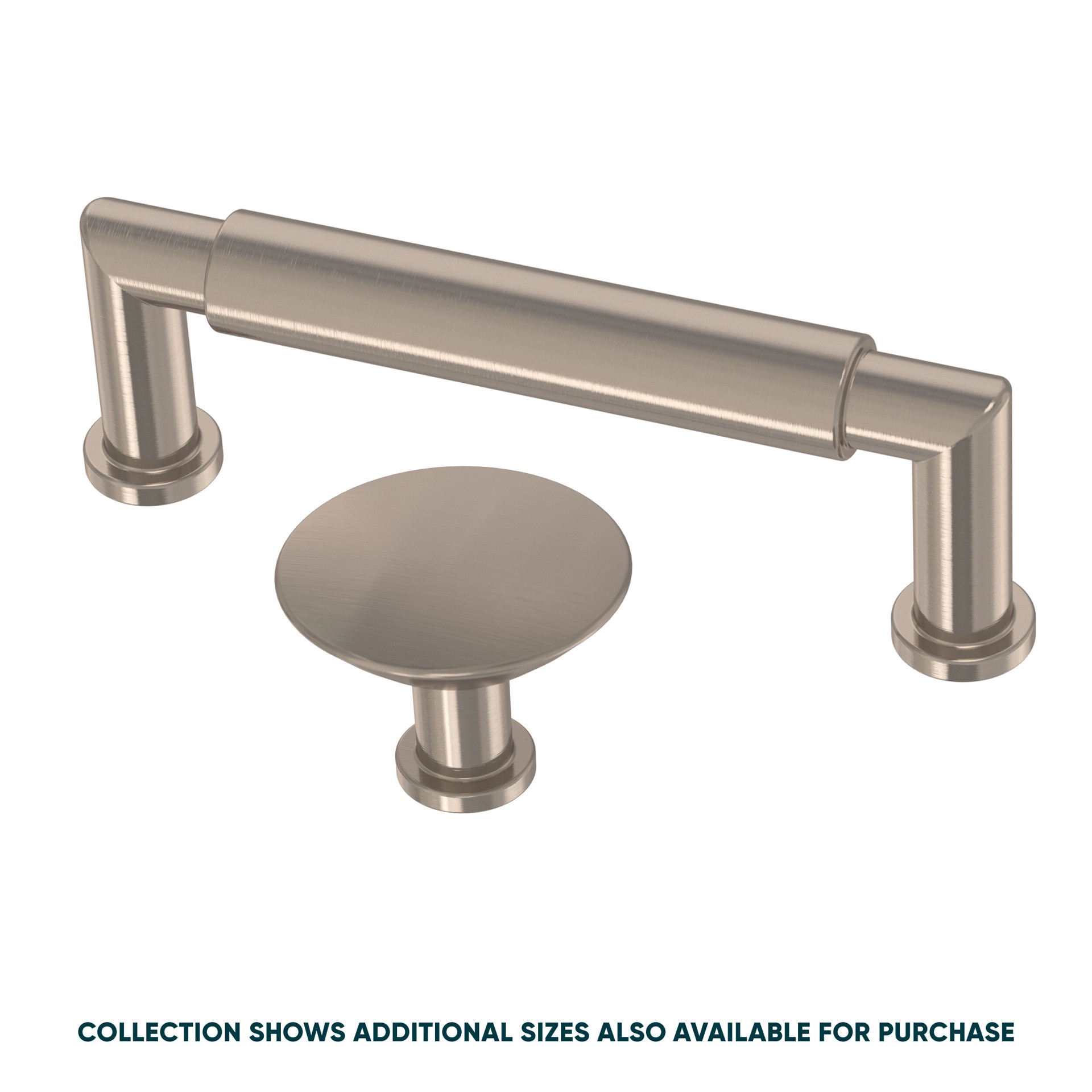 slide 3 of 6, Origin 21 Thora 3-in , 76mm Center to Center Satin Nickel Rectangular Bar Drawer Pull, 1 ct