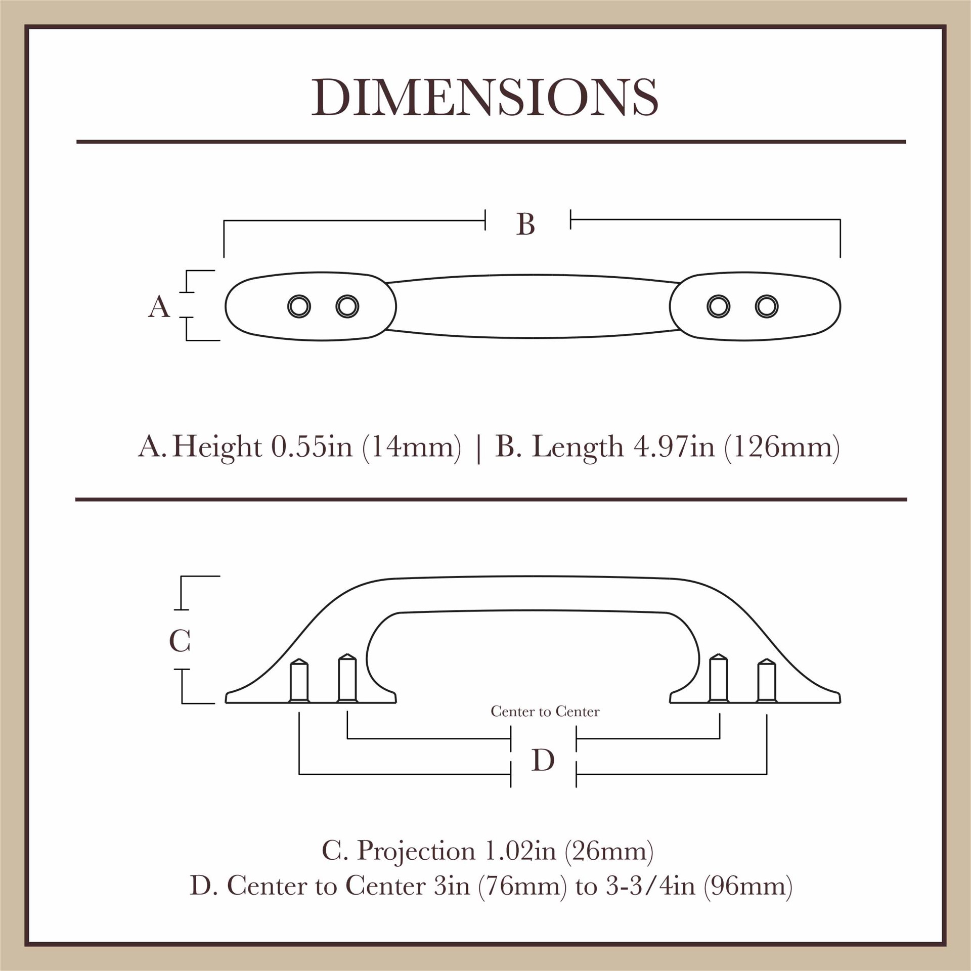 slide 6 of 6, allen + roth Tybalt 3-in or 3-3/4-in , 76mm or 96mm Center to Center Matte Black Dual Mount Rectangular Bar Drawer Pull, 1 ct