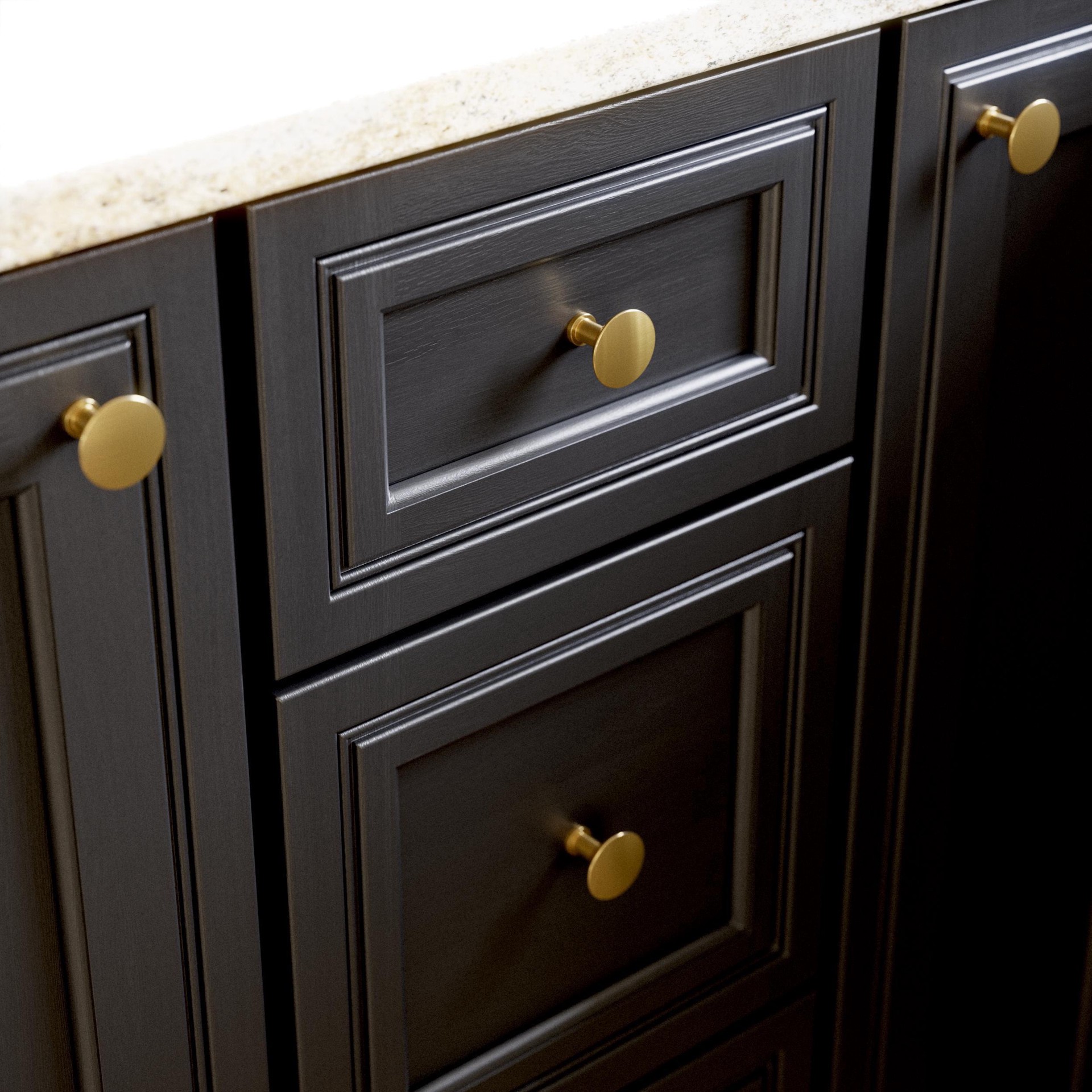 slide 2 of 6, Origin 21 Thora 1-3/16-in Brushed Brass Round Cabinet Knob, 1 ct