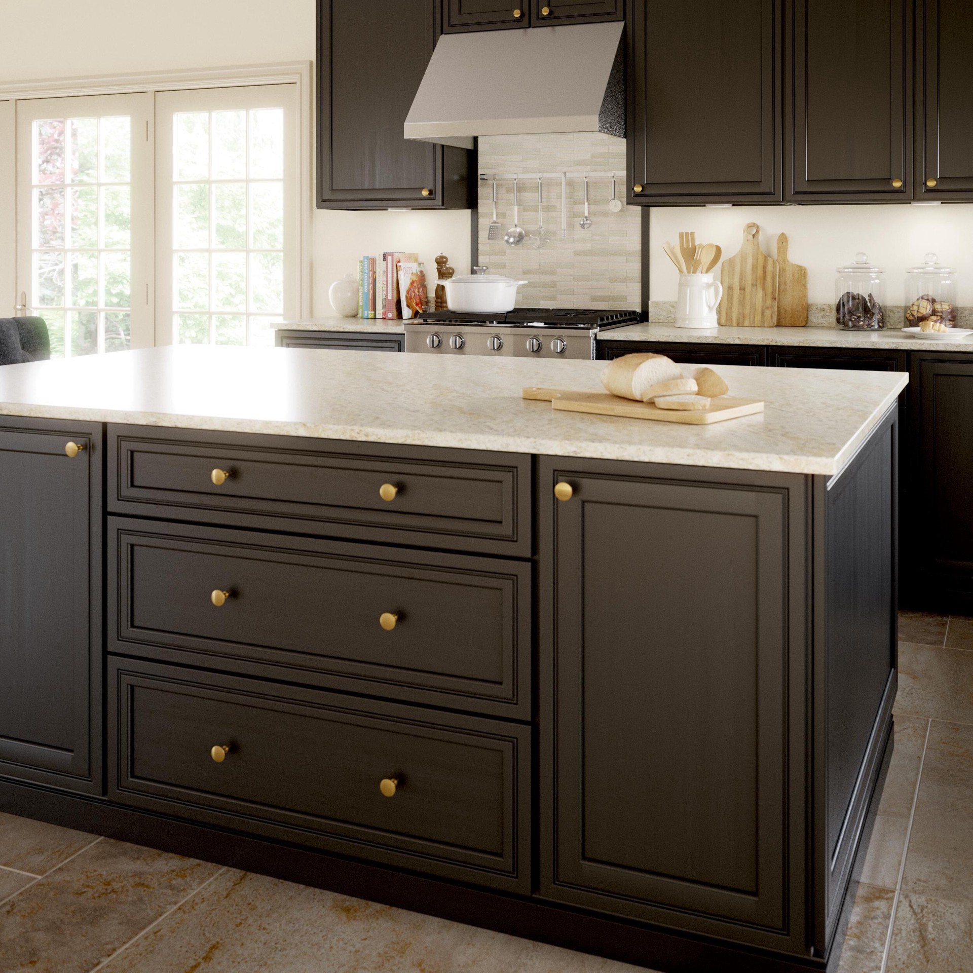 slide 6 of 6, Origin 21 Thora 1-3/16-in Brushed Brass Round Cabinet Knob, 1 ct