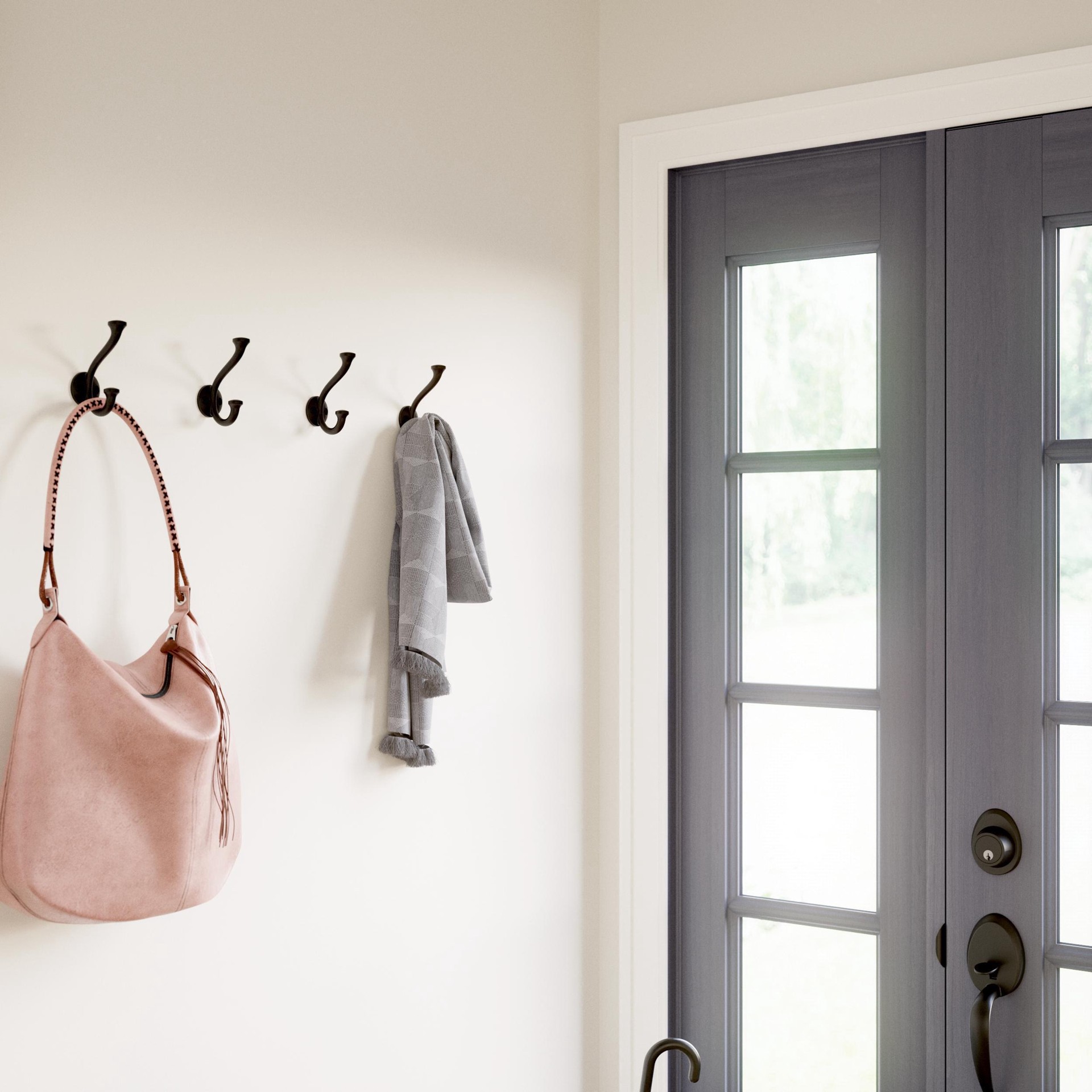 slide 2 of 6, allen + roth 1 -Hook 1.41-in x 1.41-in H Matte Black Decorative Wall Hook ( 25-lb Capacity), 1 ct