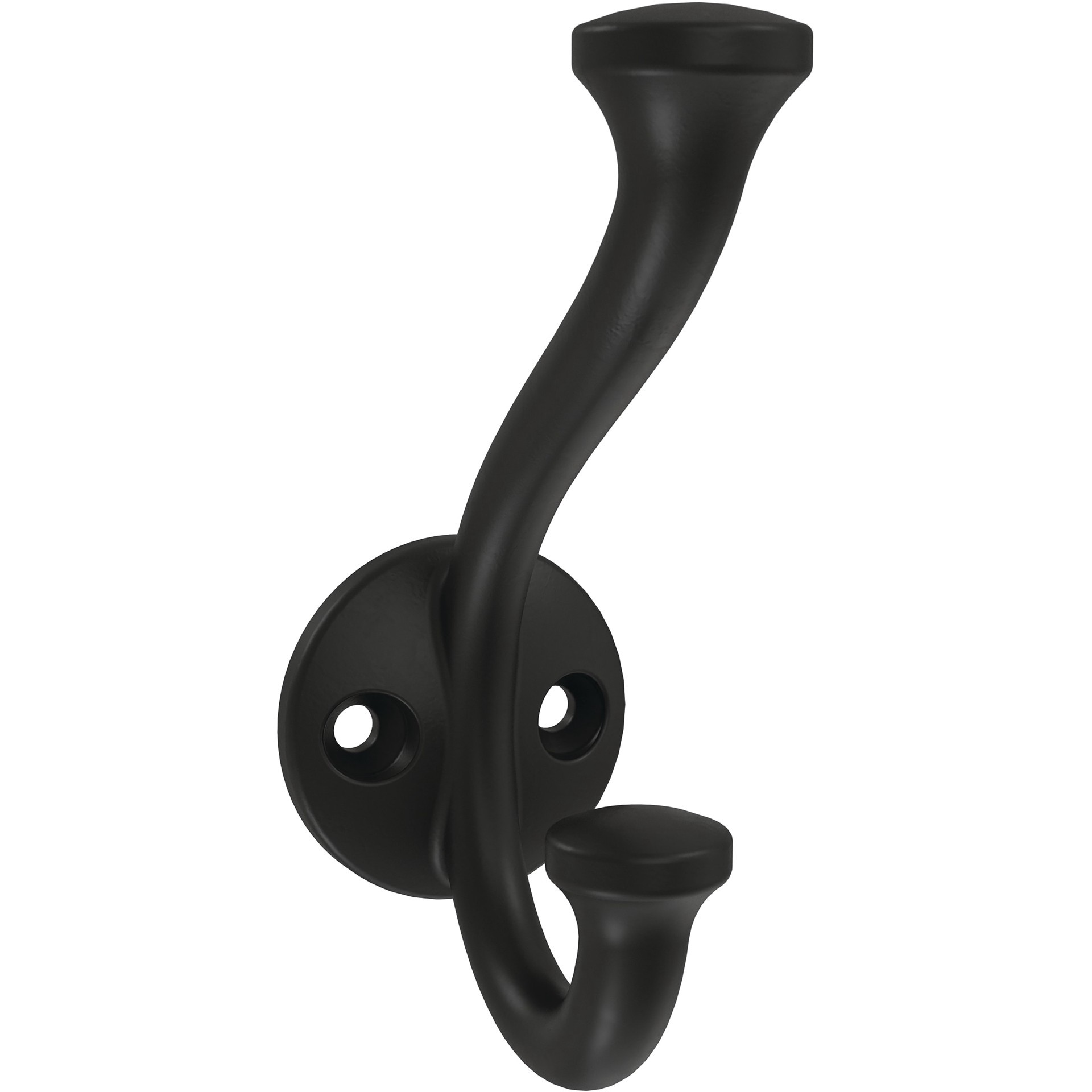 slide 1 of 6, allen + roth 1 -Hook 1.41-in x 1.41-in H Matte Black Decorative Wall Hook ( 25-lb Capacity), 1 ct