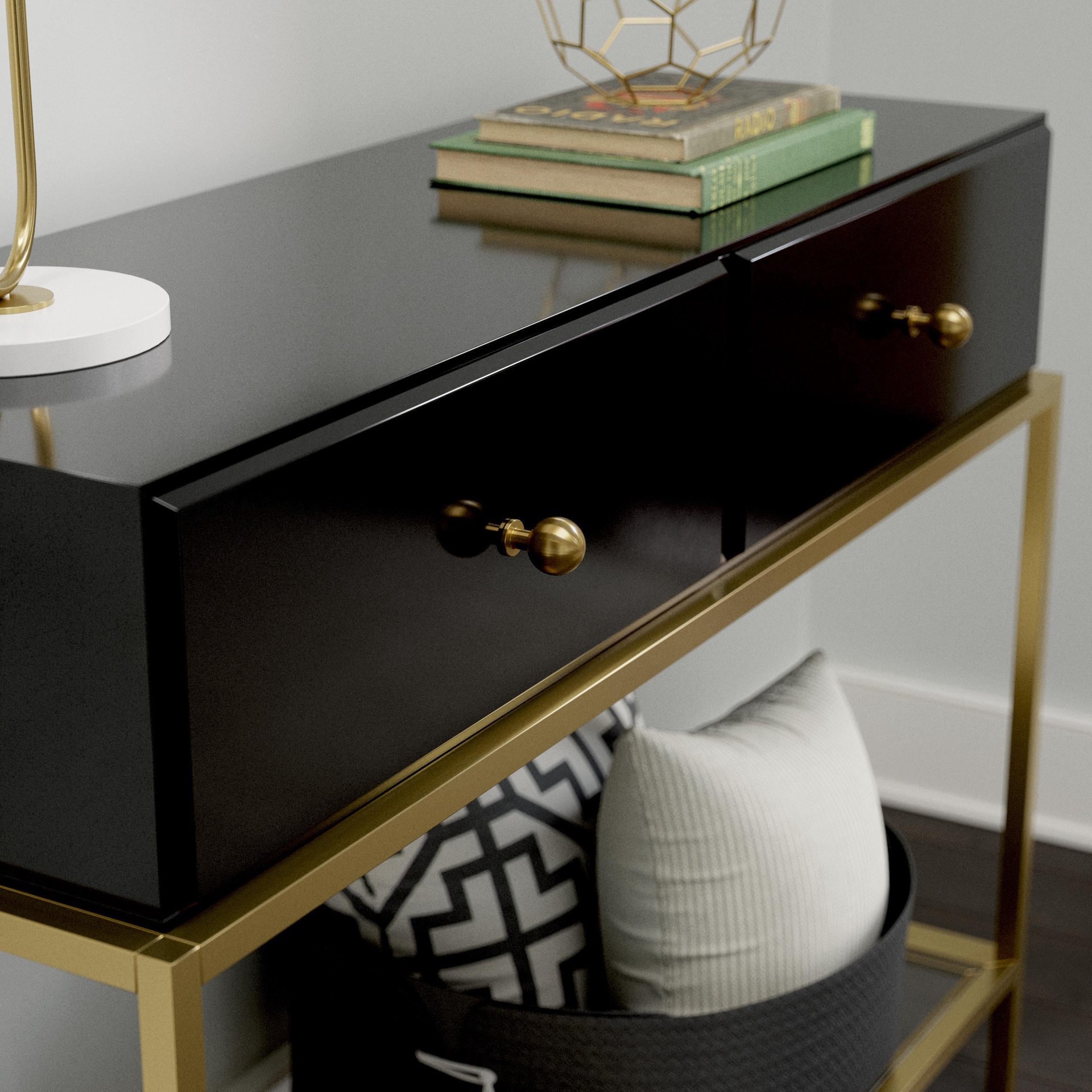 slide 2 of 6, allen + roth Orin 1-1/8-in Brushed Brass Round Modern Cabinet Knob, 1 ct