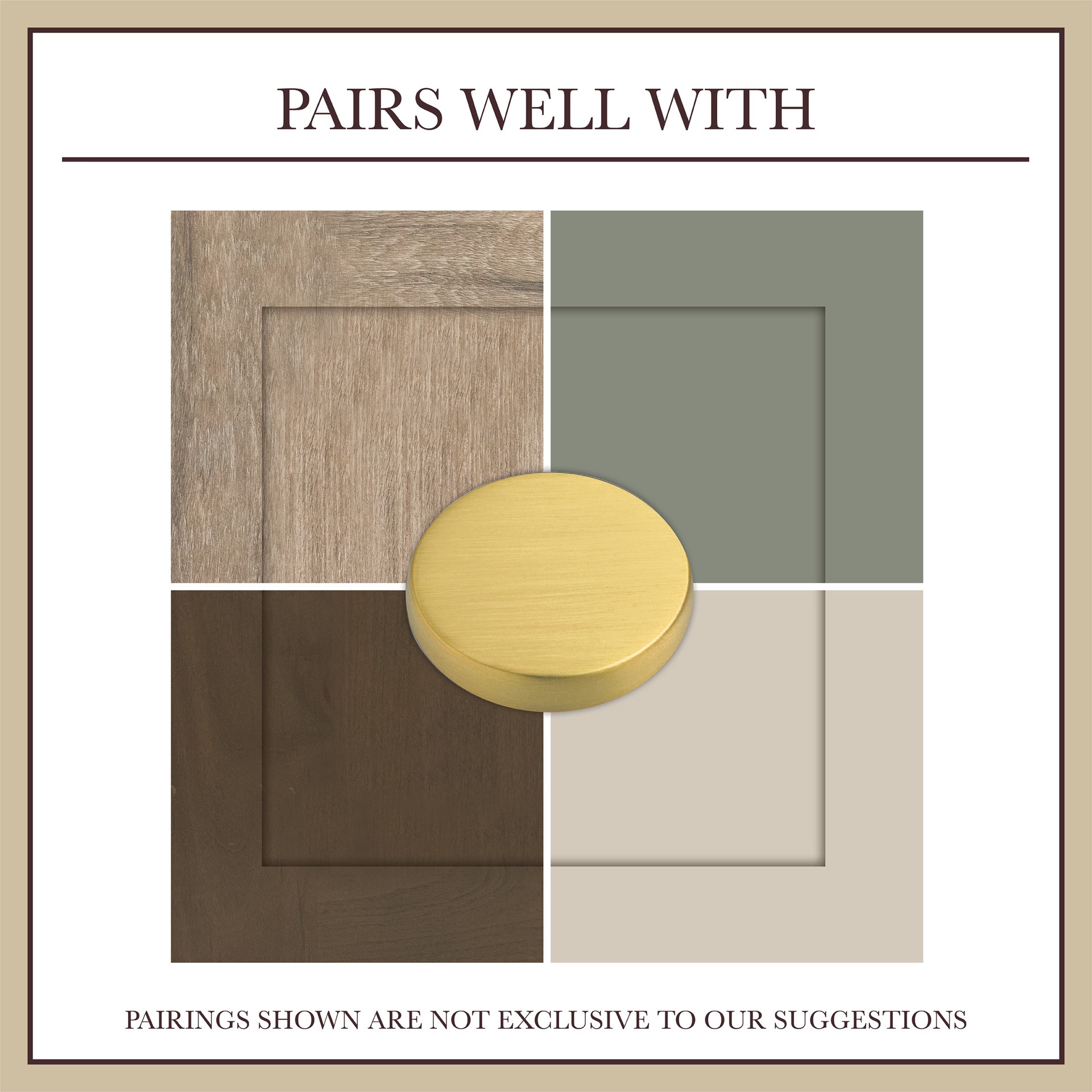 slide 4 of 6, allen + roth Orin 1-1/8-in Brushed Brass Round Modern Cabinet Knob, 1 ct