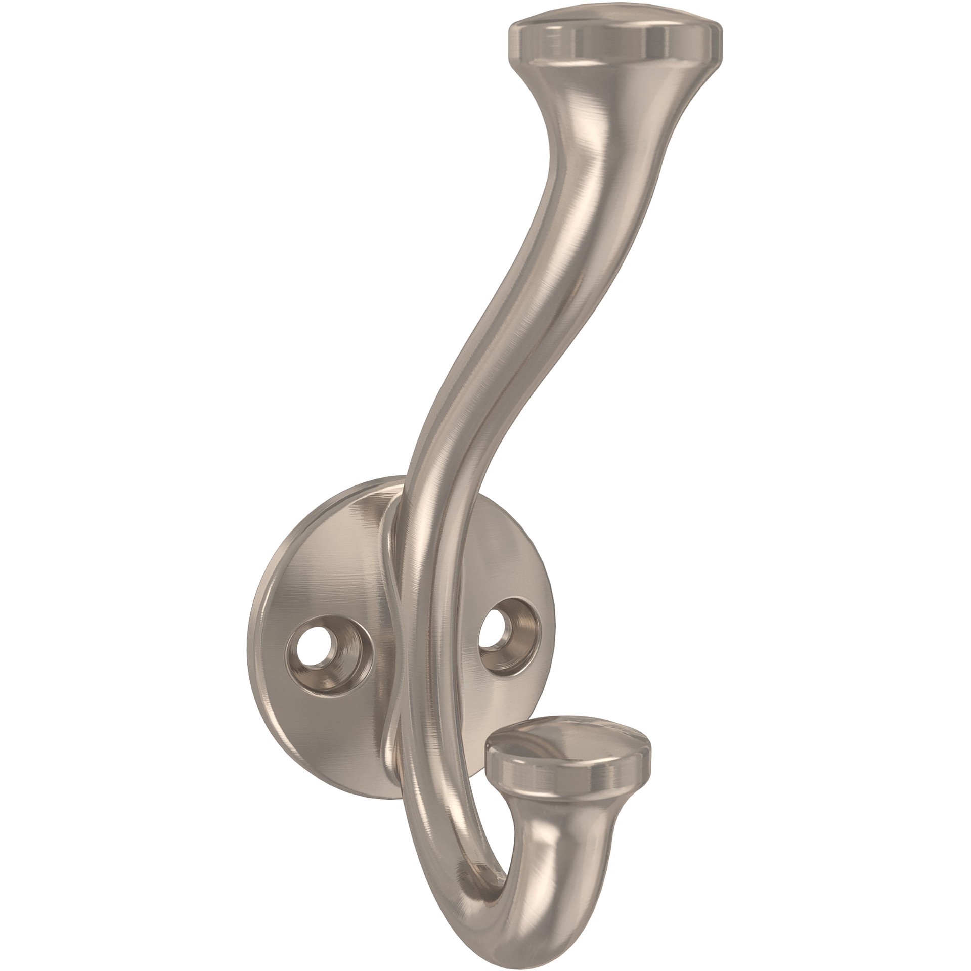 slide 1 of 6, allen + roth 1 -Hook 1.41-in x 1.41-in H Satin Nickel Decorative Wall Hook ( 25-lb Capacity), 1 ct