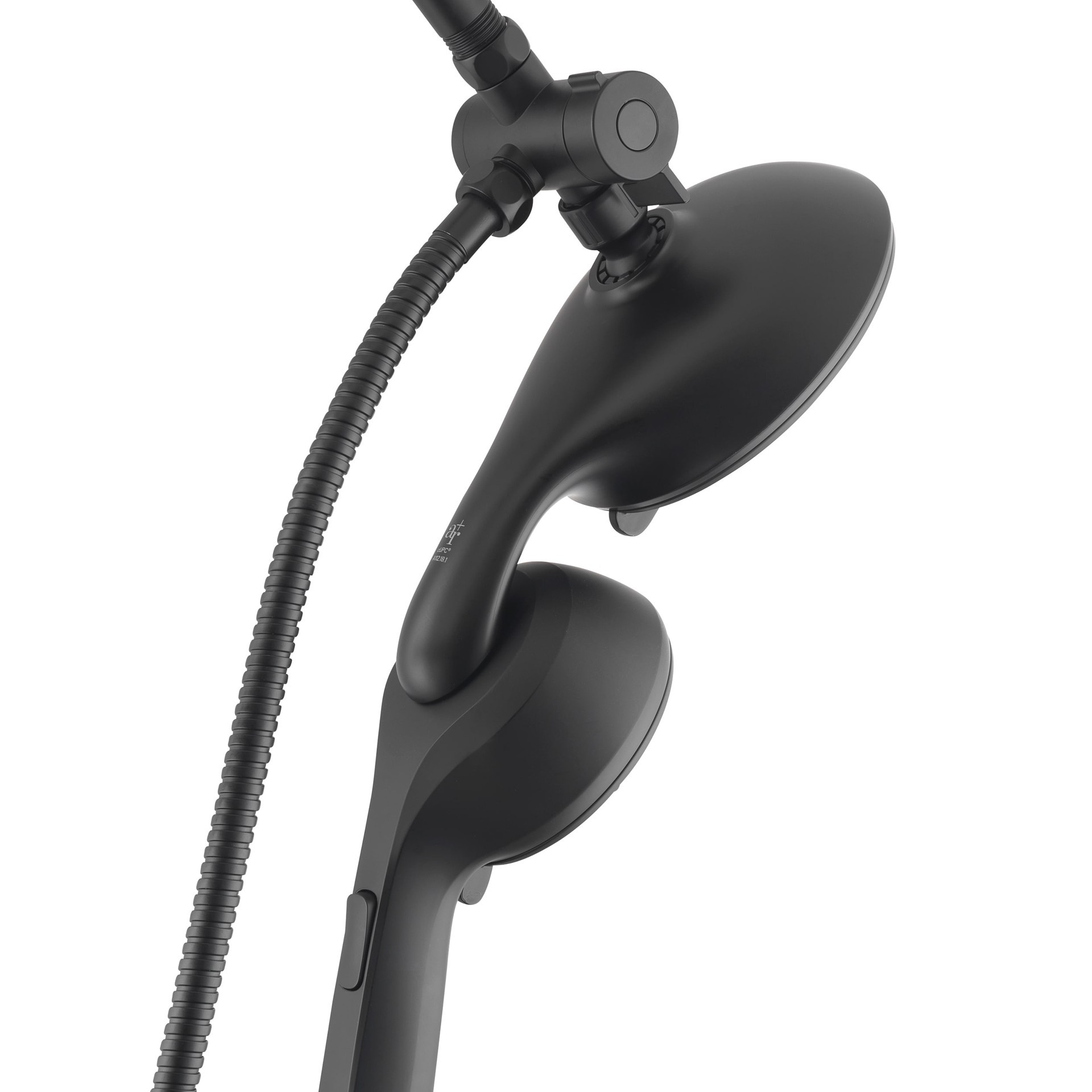 slide 3 of 6, allen + roth Galway 6 -Spray Matte Black 5-in Round Shower Head with Handheld Combo 1.8 GPM, 1 ct