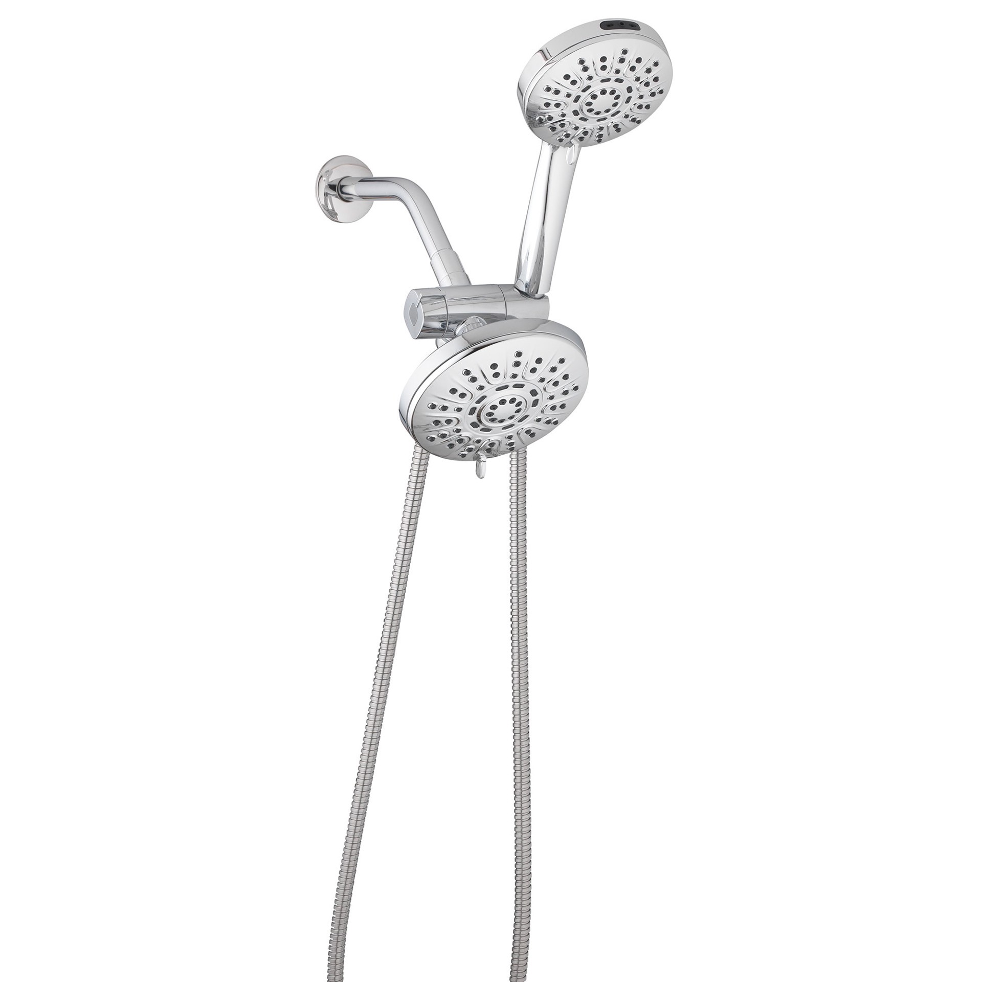 slide 4 of 6, allen + roth Nevis 6.0 -Spray Chrome 5-in Round Shower Head with Handheld Combo 1.8 GPM, 1 ct