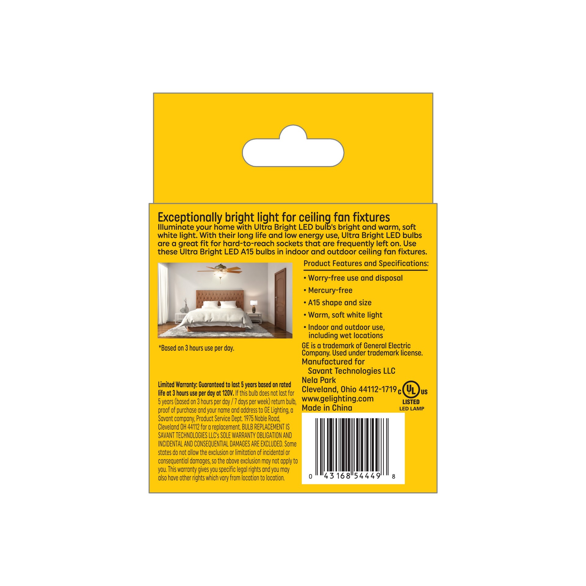 slide 3 of 6, GE Ultrabright 100 -Watt EQ A15 Soft white Medium screw base E26 Dimmable LED Decorative Light Bulb 2 -Pack, 1 ct