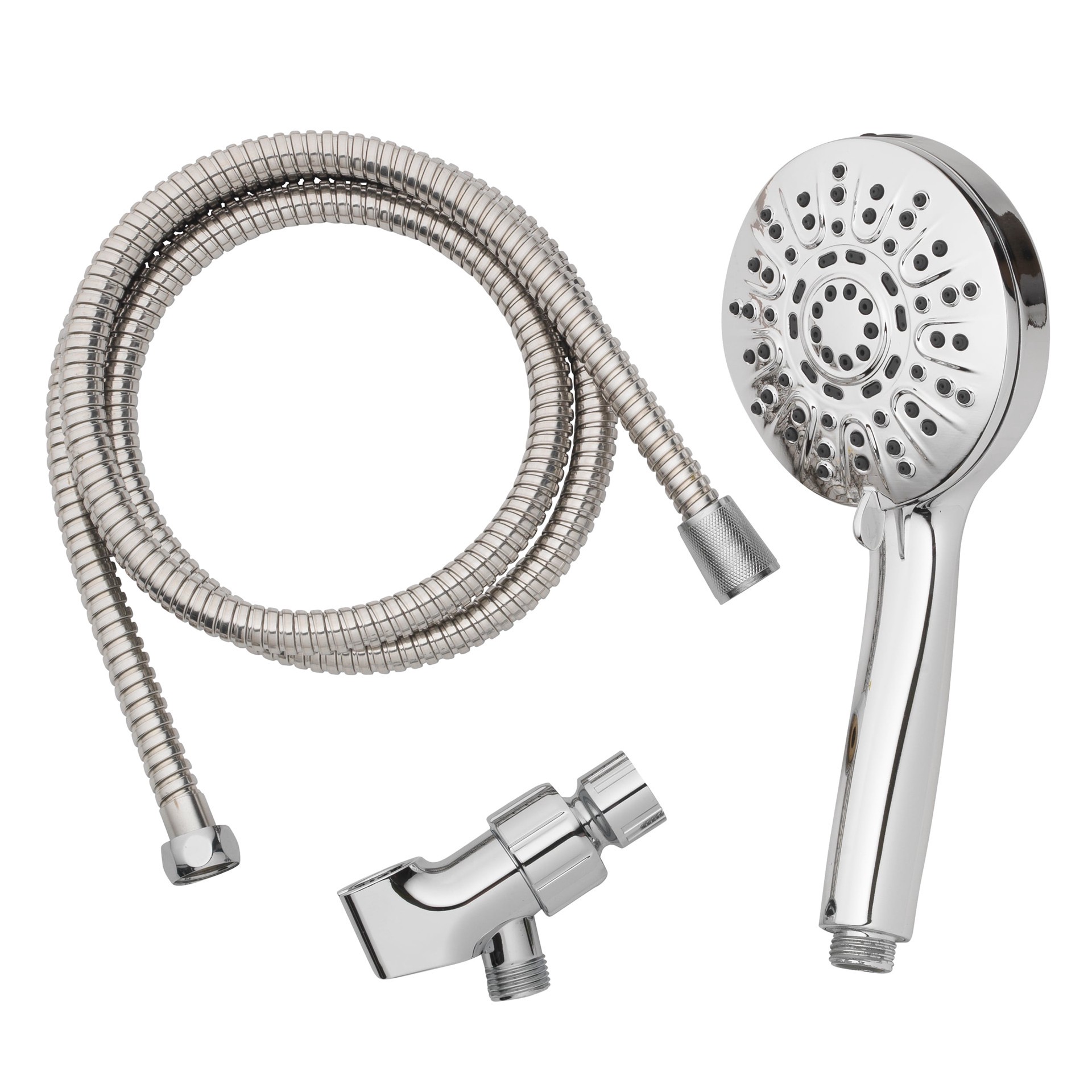 slide 4 of 6, allen + roth Nevis 6 -Spray Chrome 4-in Round Handheld Shower Head 1.8 GPM, 1 ct