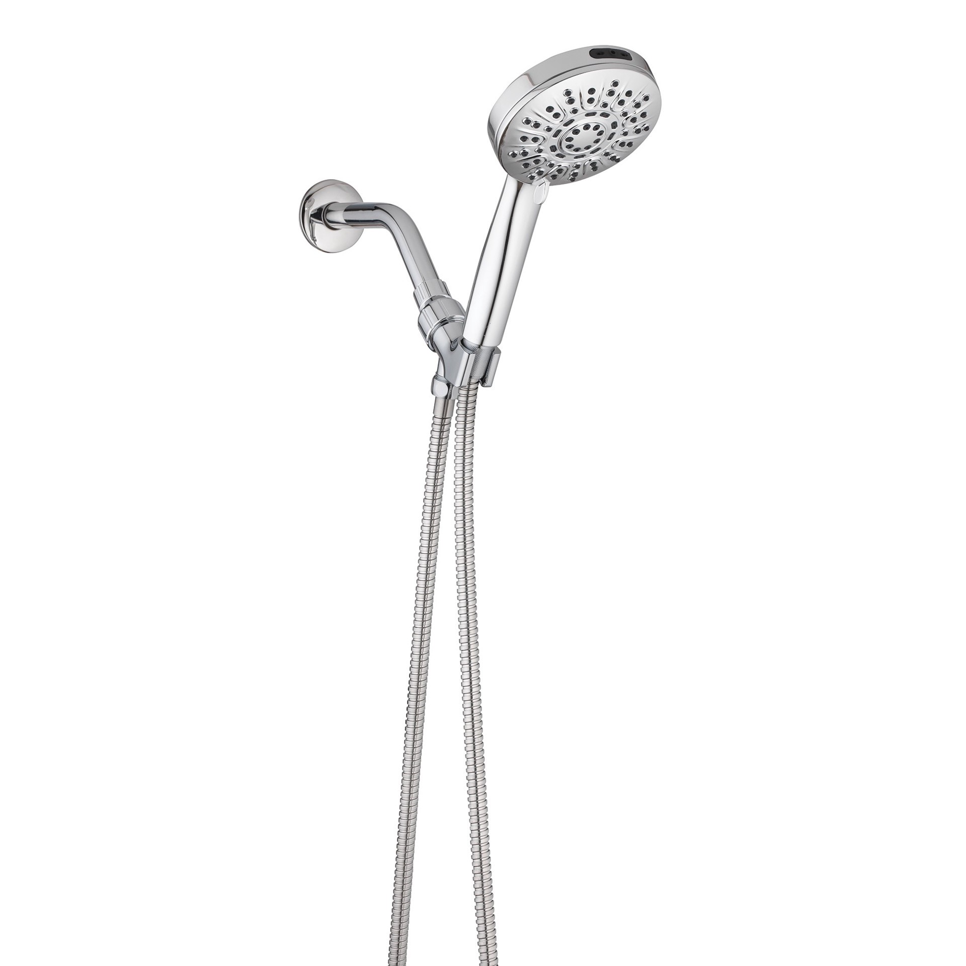 slide 1 of 6, allen + roth Nevis 6 -Spray Chrome 4-in Round Handheld Shower Head 1.8 GPM, 1 ct
