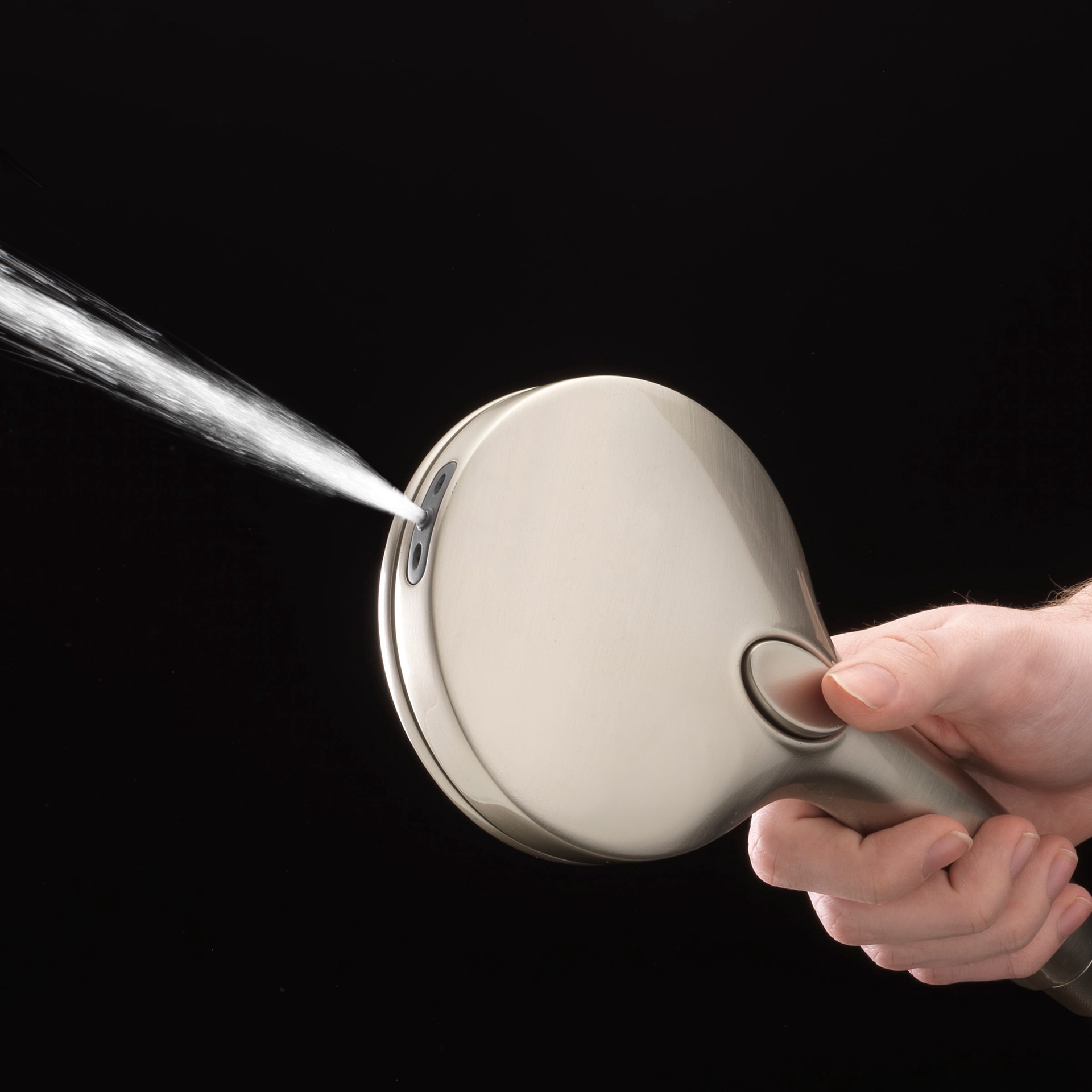 slide 2 of 6, allen + roth Nevis 6 -Spray Brushed Nickel 4-in Round Handheld Shower Head 1.8 GPM, 1 ct