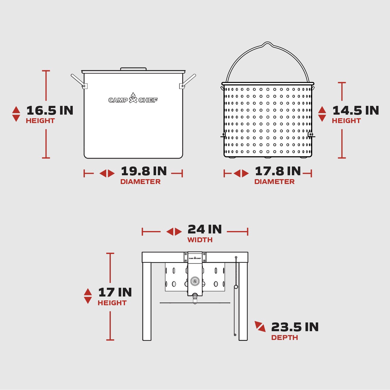 slide 5 of 6, Camp Chef 80-qt Boil Pot with 1 -Burner Propane Electronic Stainless steel Jet cooker, 1 ct