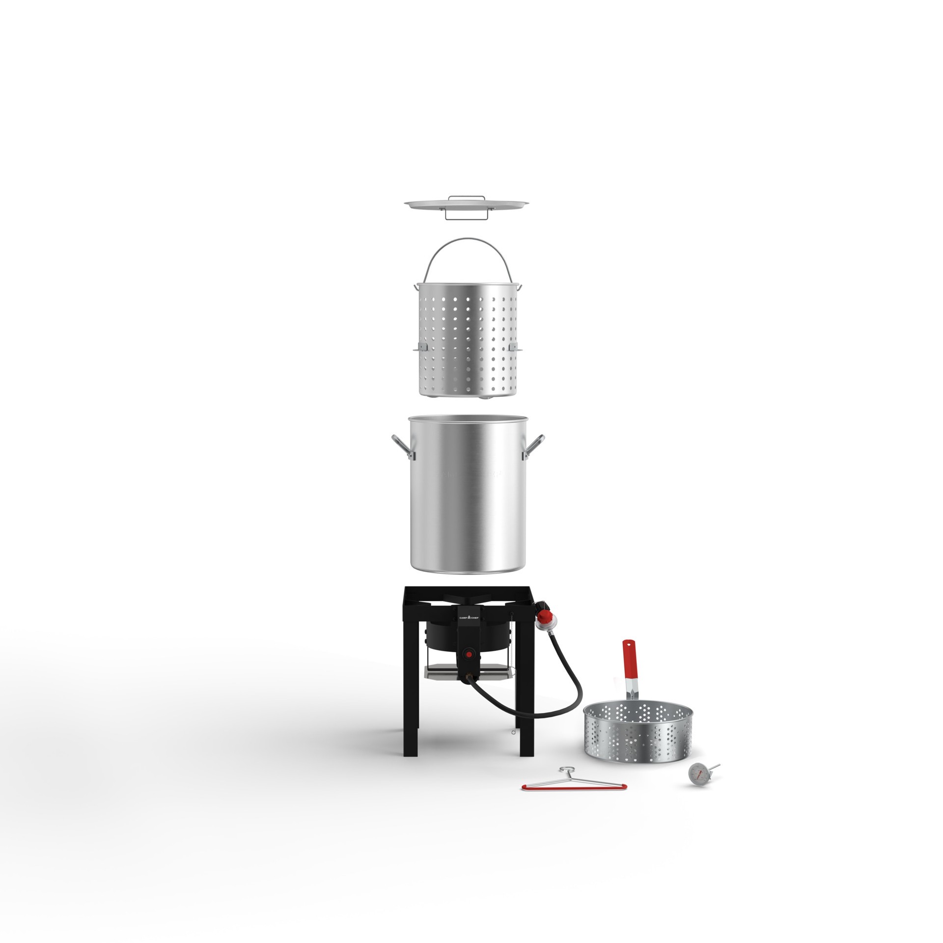 slide 6 of 6, Camp Chef 30-qt Boil Pot and 10-qt Fry Pot with 1 -Burner Propane Electronic Stainless steel Jet cooker, 1 ct