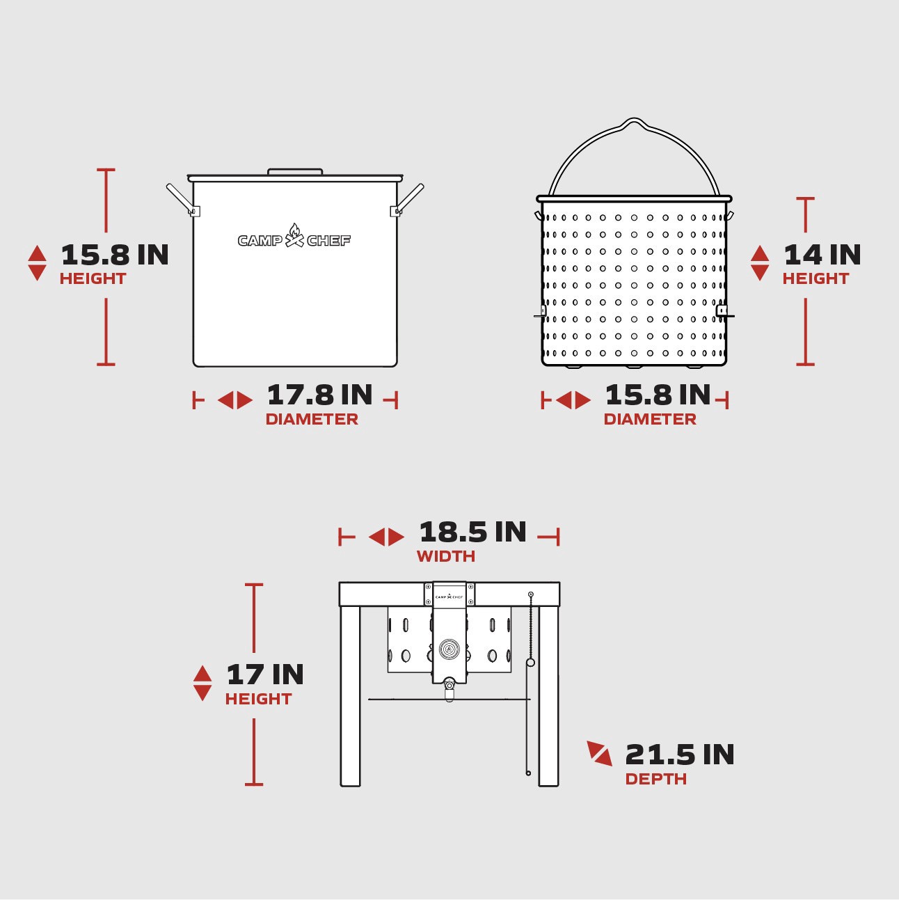 slide 5 of 6, Camp Chef 60-qt Boil Pot with 1 -Burner Propane Electronic Stainless steel Jet cooker, 1 ct