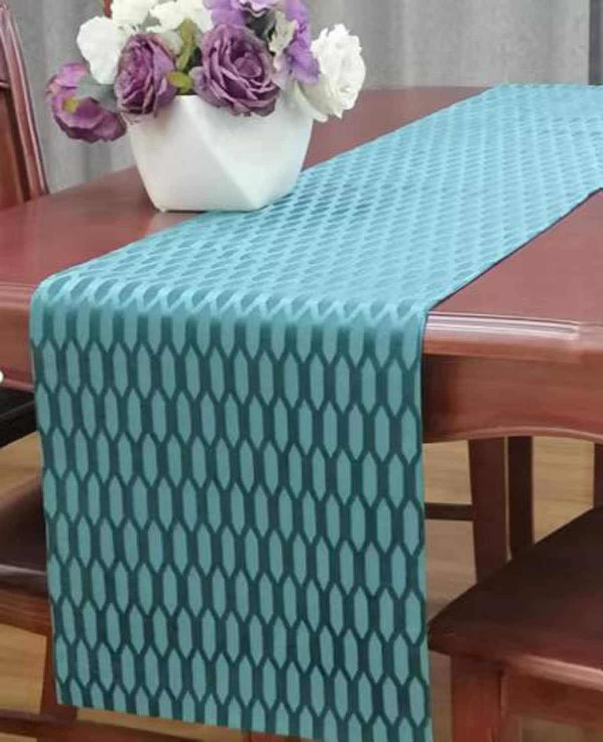 slide 1 of 3, allen + roth Peacock green Table Cover for 6-ft rectangle, 1 ct