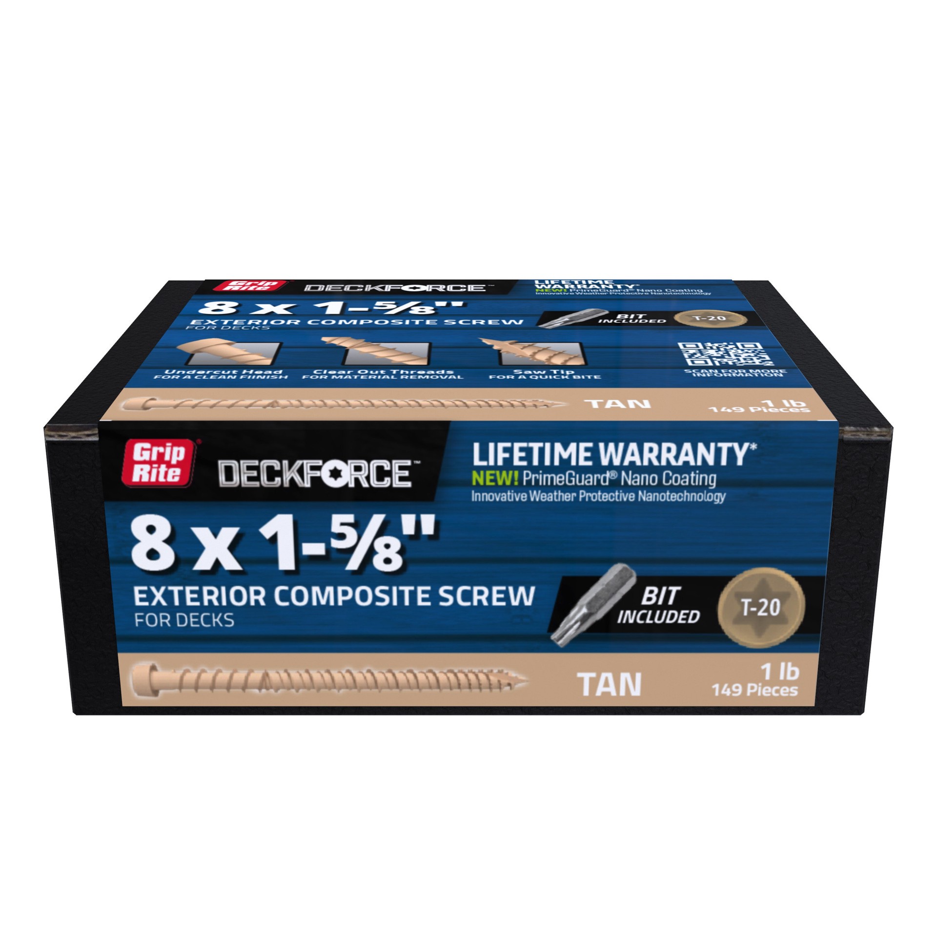 slide 1 of 6, DeckForce by Grip Rite #8 x 1-5/8-in Composite Deck Screws ( 149 -Per Box ), 1 ct