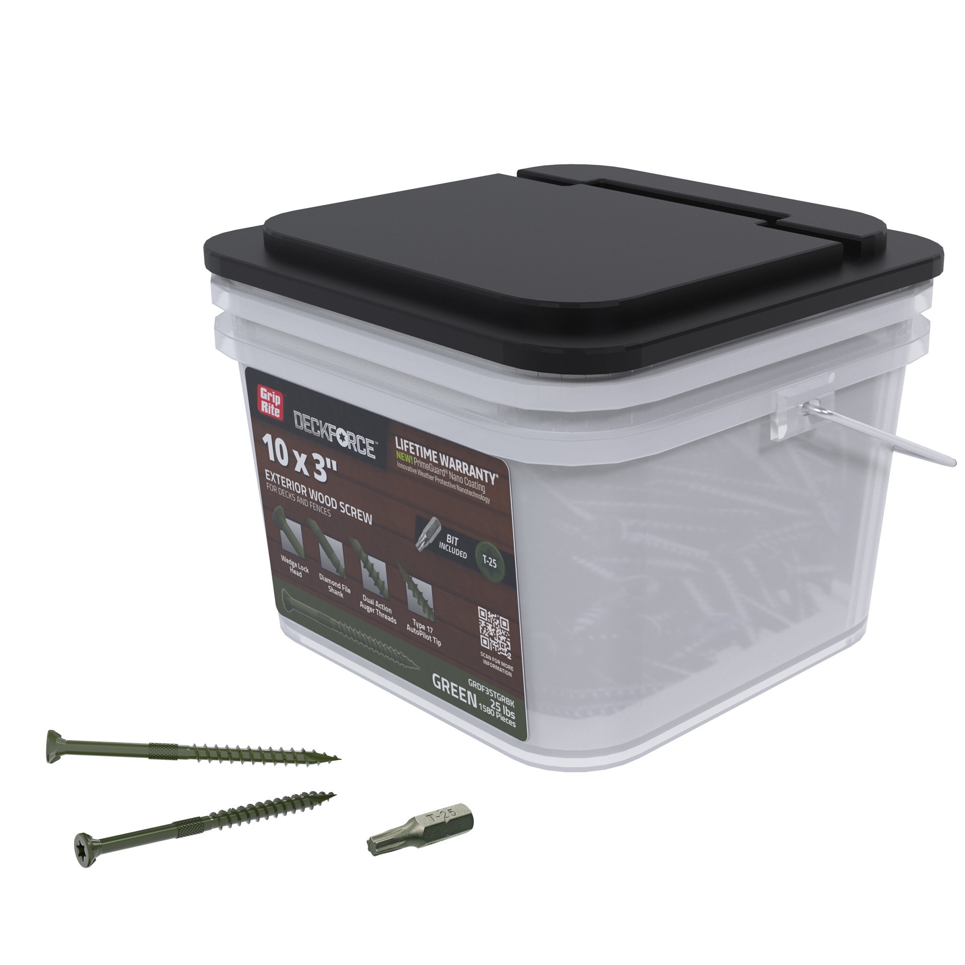 slide 5 of 6, DeckForce by Grip Rite #10 x 3-in Wood to wood Deck Screws ( 1580 -Per Box ), 1 ct