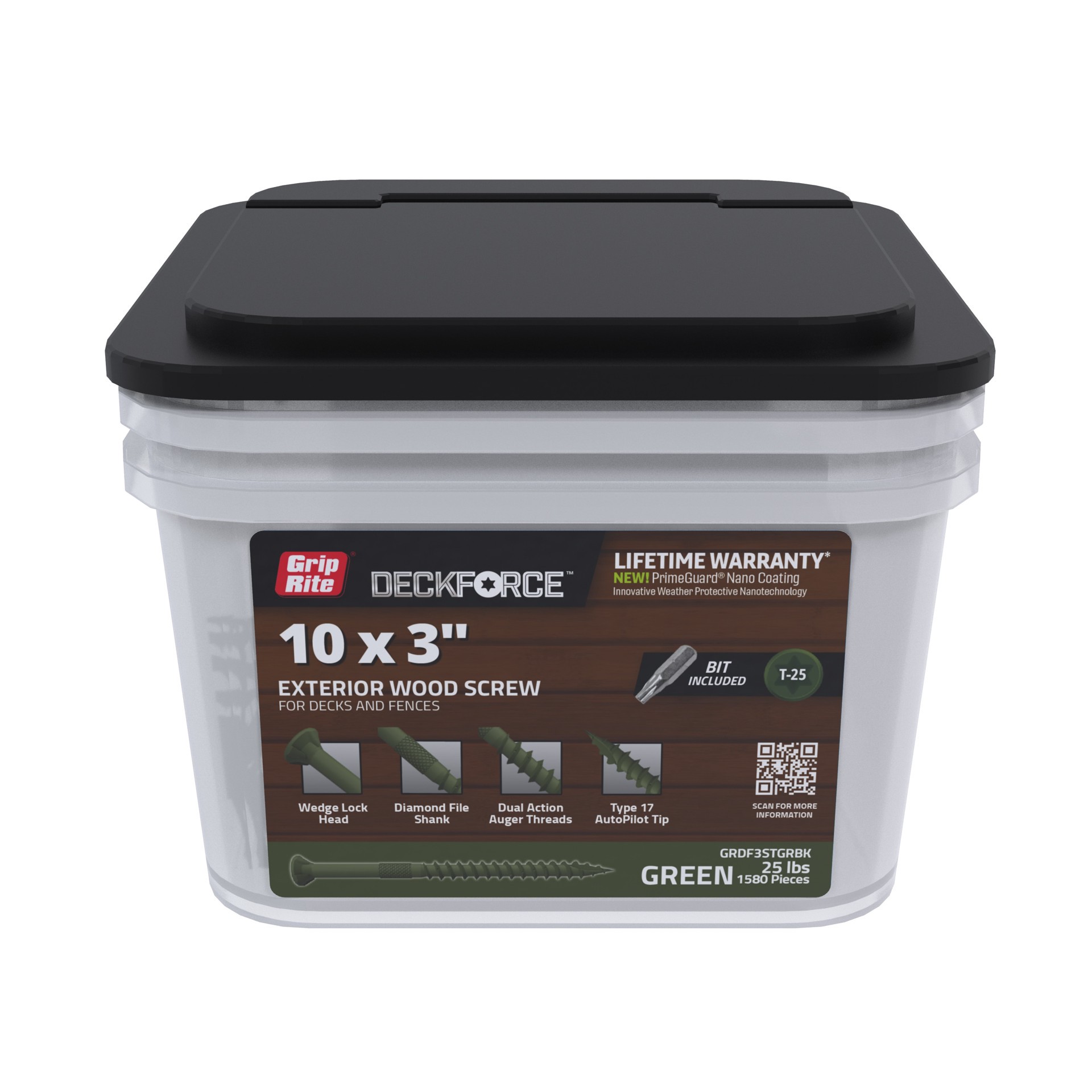 slide 1 of 6, DeckForce by Grip Rite #10 x 3-in Wood to wood Deck Screws ( 1580 -Per Box ), 1 ct
