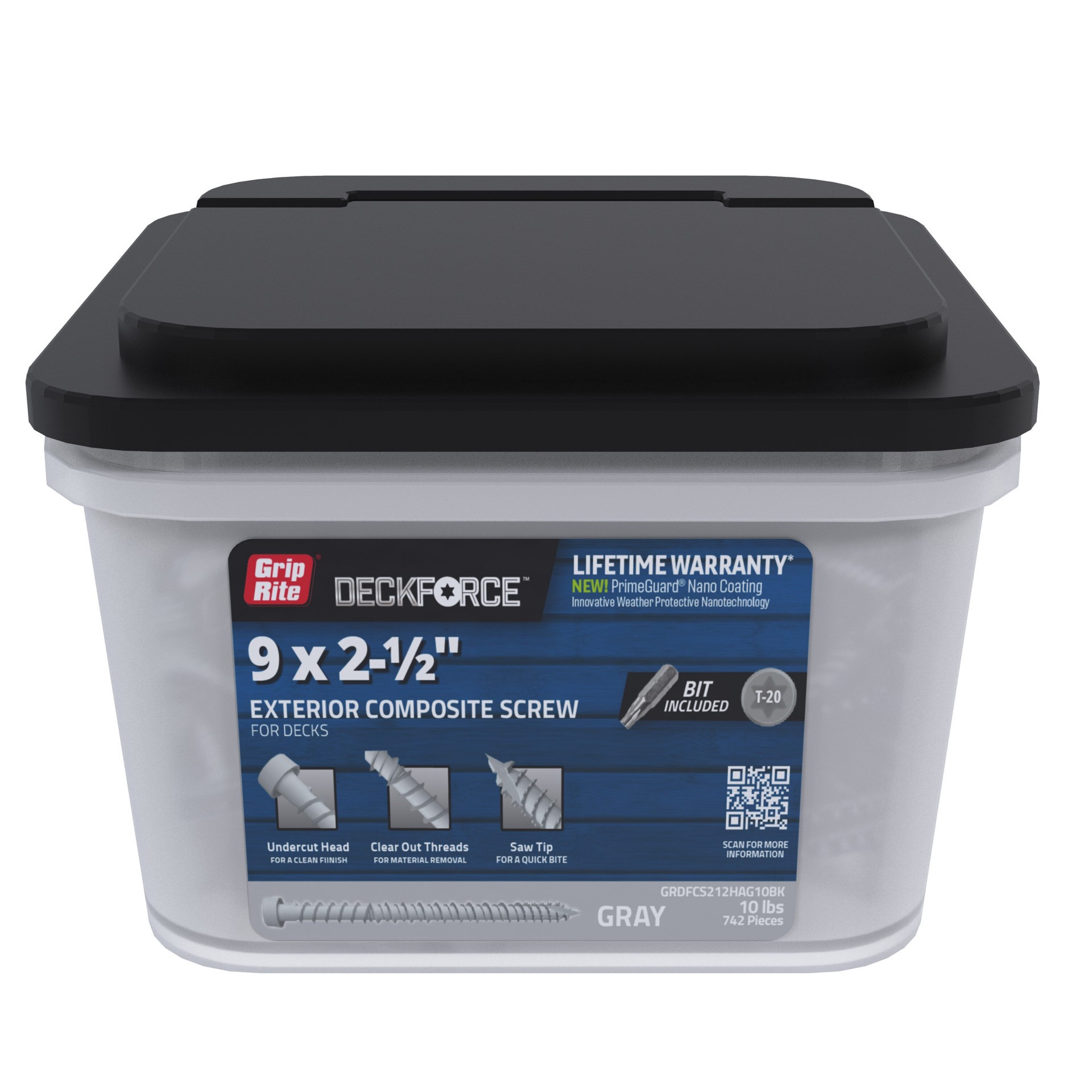 slide 1 of 6, DeckForce by Grip Rite #9 x 2-1/2-in Composite Deck Screws ( 742 -Per Box ), 1 ct