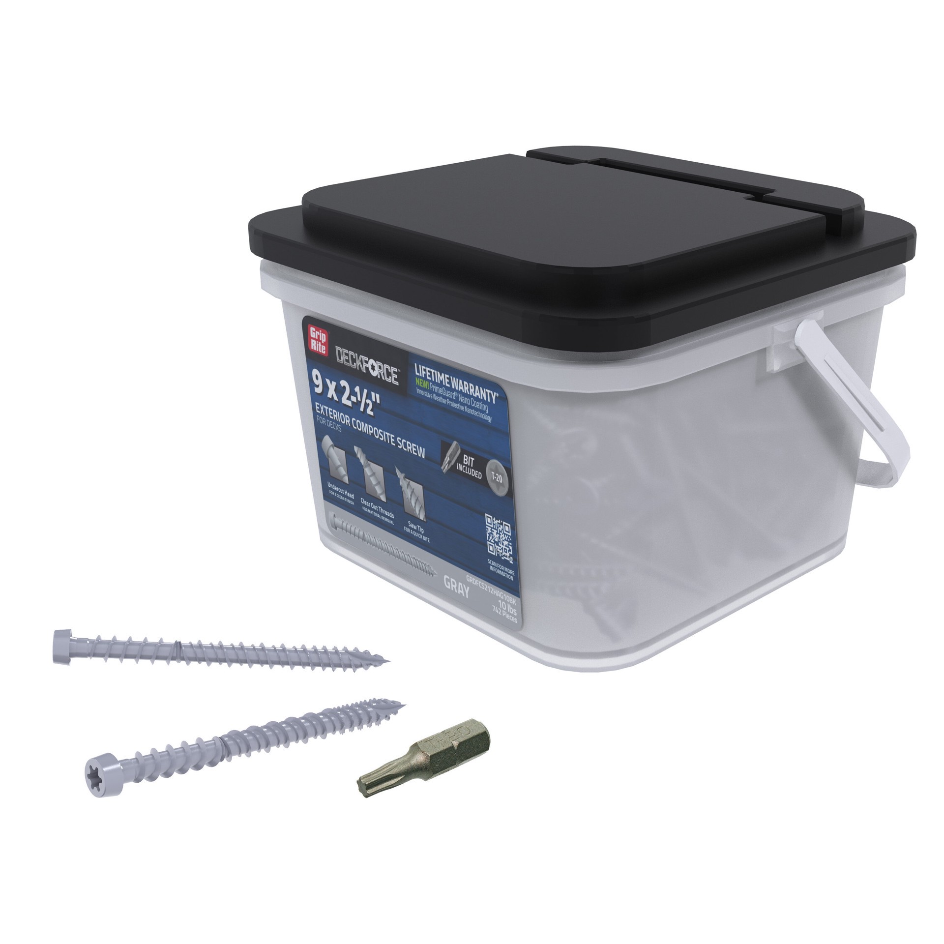 slide 5 of 6, DeckForce by Grip Rite #9 x 2-1/2-in Composite Deck Screws ( 742 -Per Box ), 1 ct