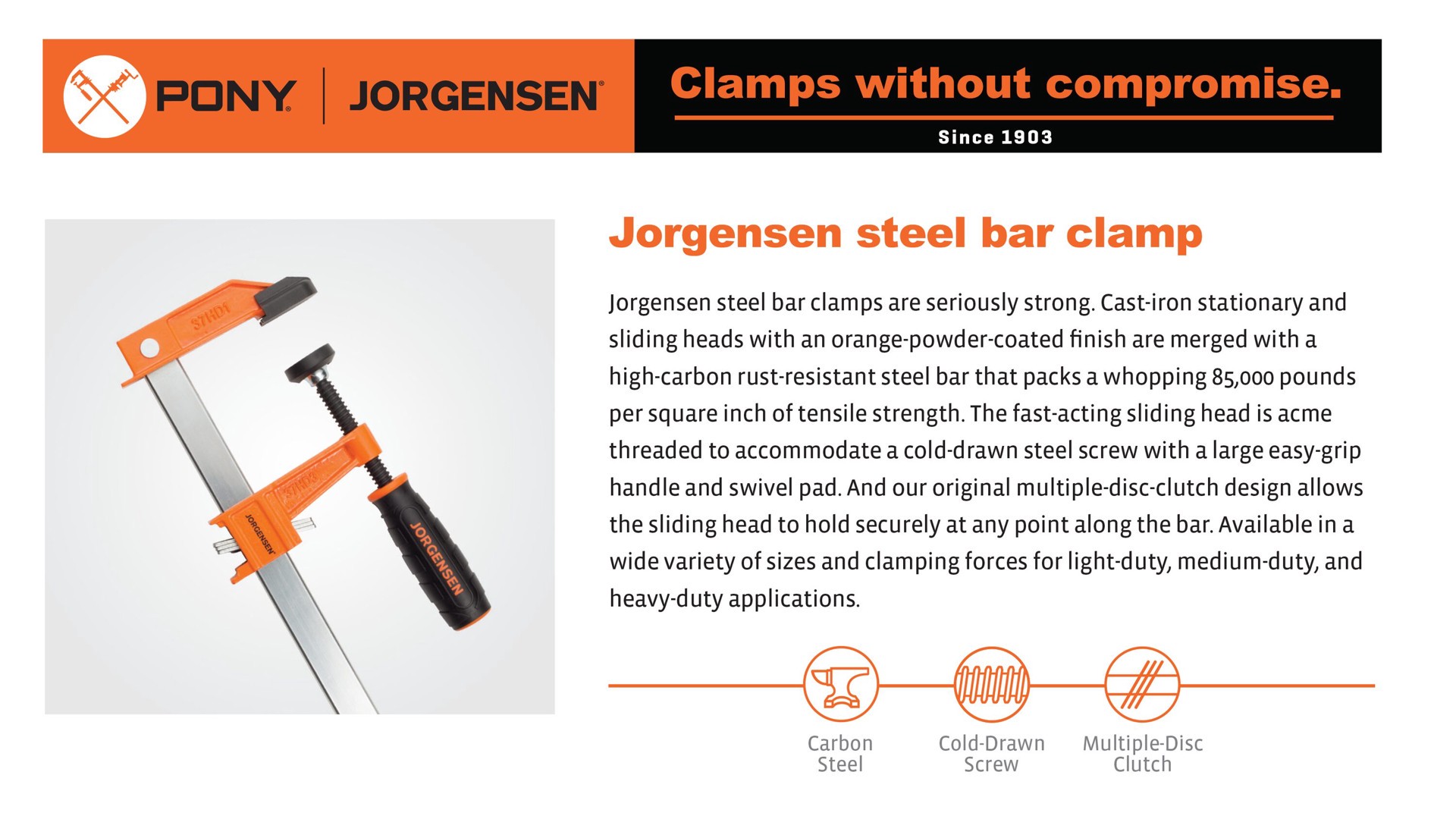 slide 5 of 6, Jorgensen 2 -Pack 6-in E-Z Hold 150-lb Trigger Clamp, 1 ct
