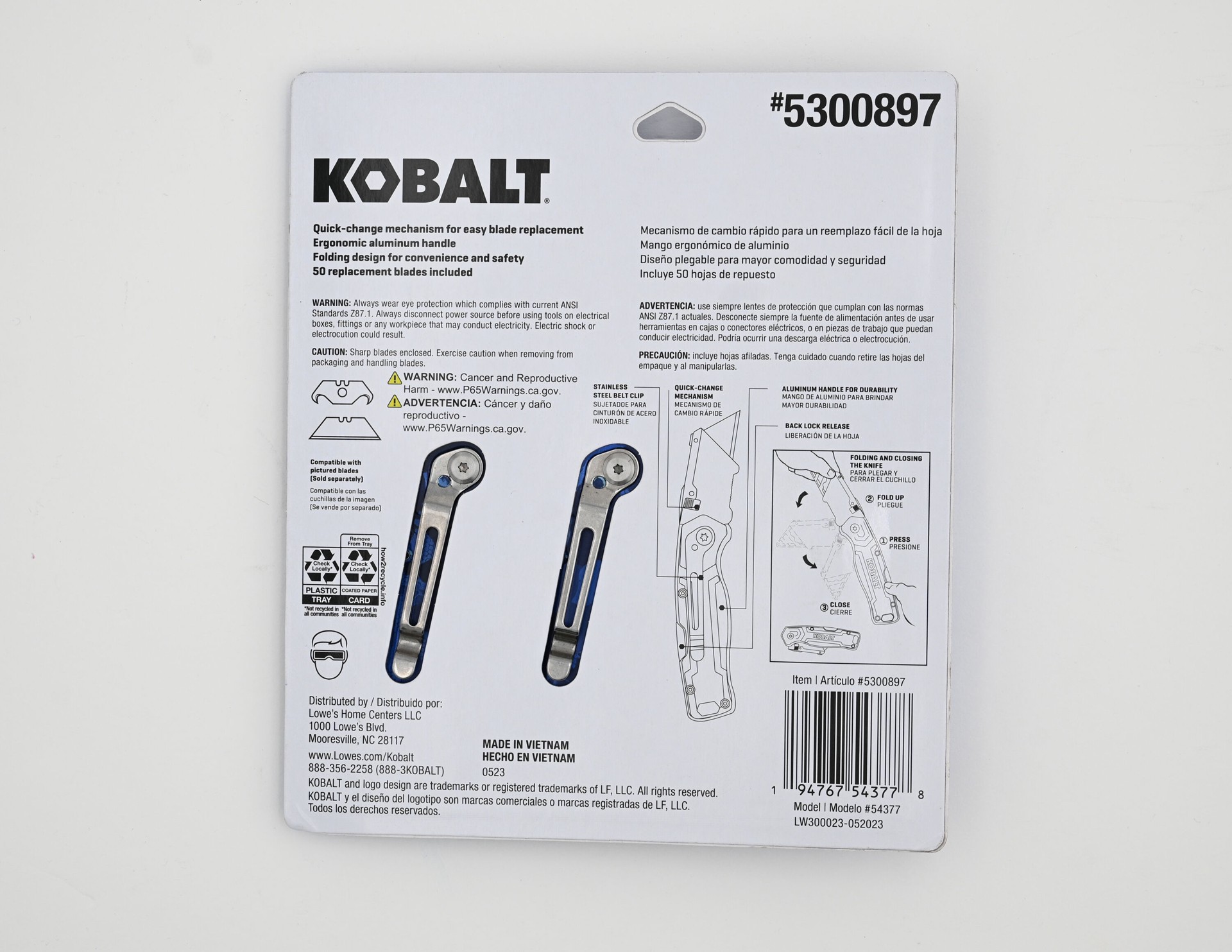 slide 6 of 6, Kobalt Camo Lockback 3/4-in 50 -Blade Folding Utility Knife, 1 ct