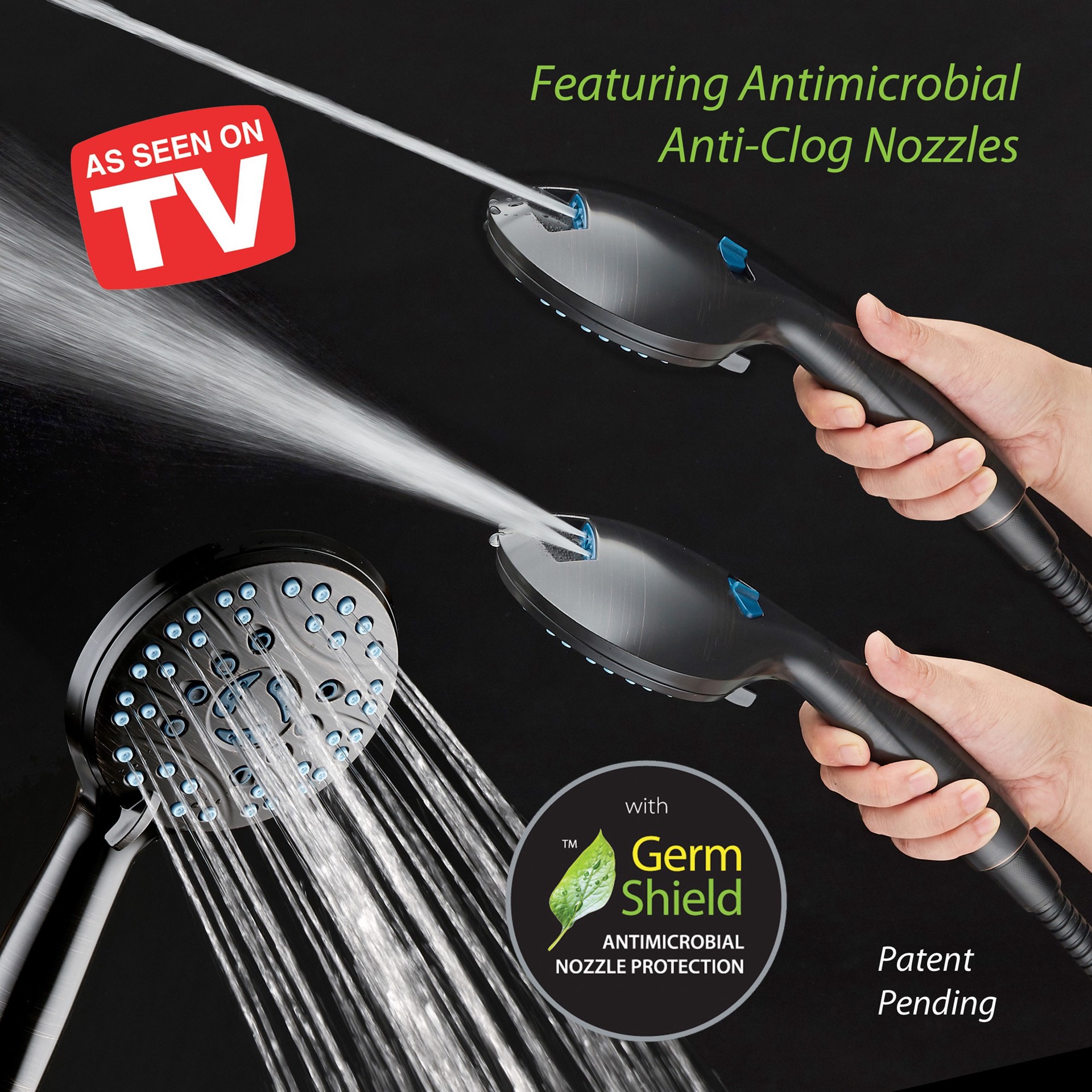 slide 2 of 6, AquaCare 6.0 -Spray Matte Black Handheld Shower Head 1.8 GPM, 1 ct