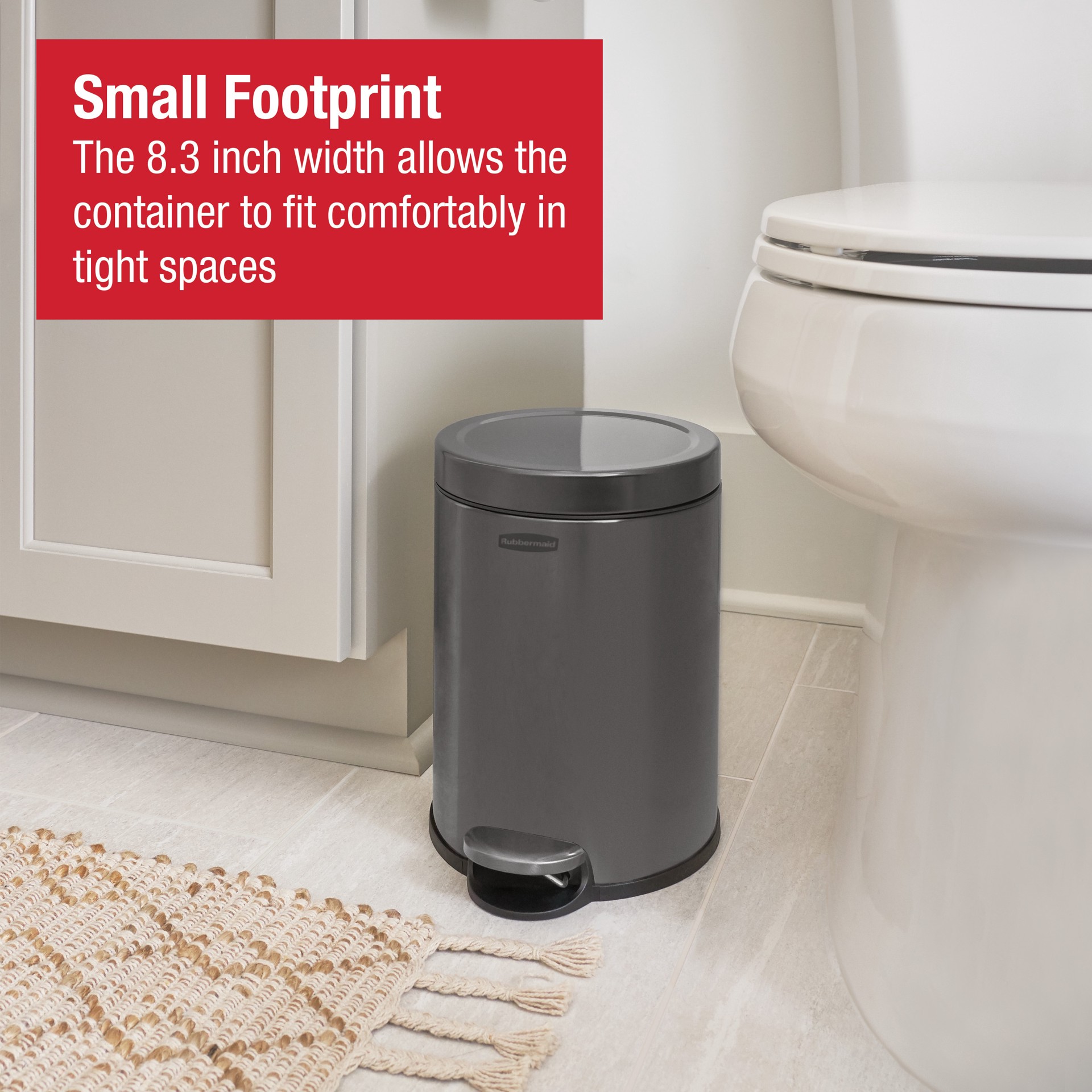 slide 2 of 6, Rubbermaid 1.6 Gallon Charcoal Metal Indoor Step Trash Can, 1 ct
