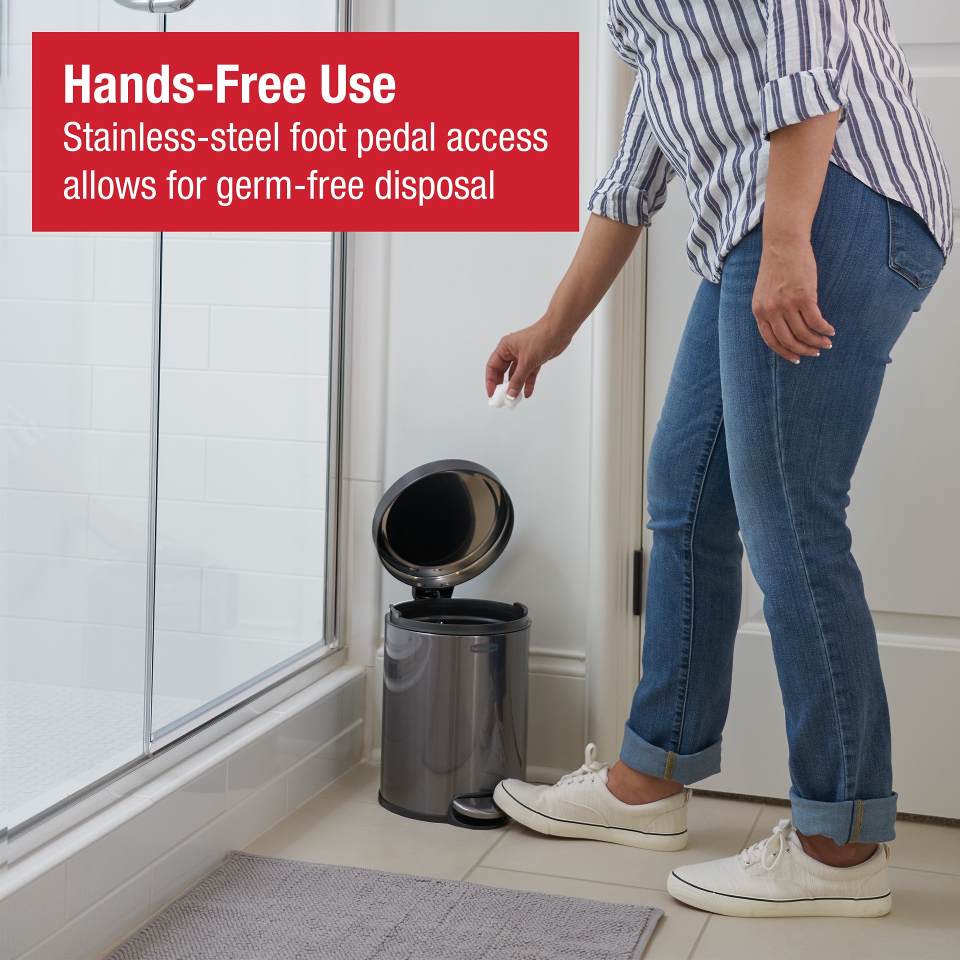 slide 3 of 6, Rubbermaid 1.6 Gallon Charcoal Metal Indoor Step Trash Can, 1 ct