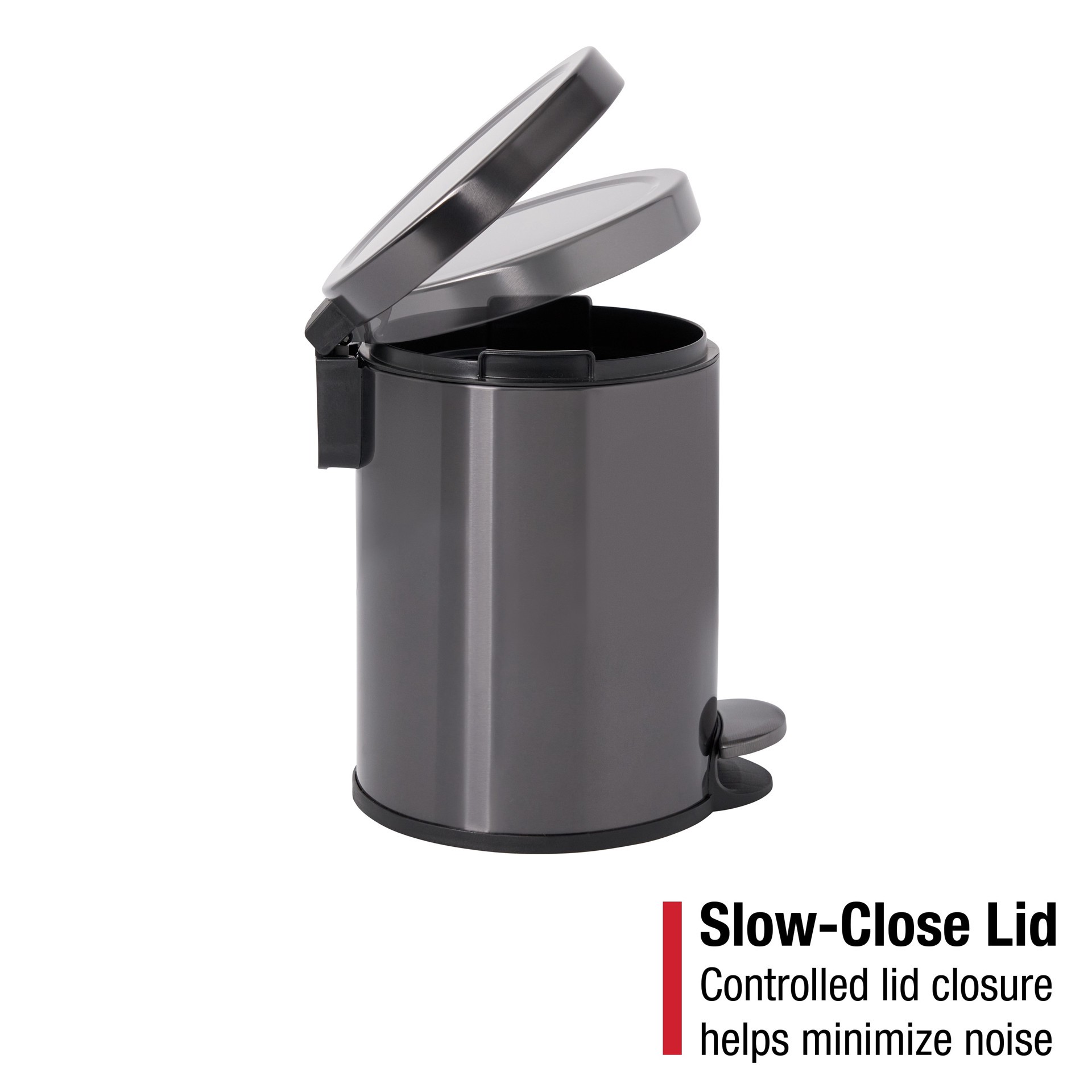 slide 5 of 6, Rubbermaid 1.6 Gallon Charcoal Metal Indoor Step Trash Can, 1 ct