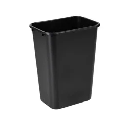 MOXIE 10.25 Gallon Black Plastic Kitchen Lidless Trash Can