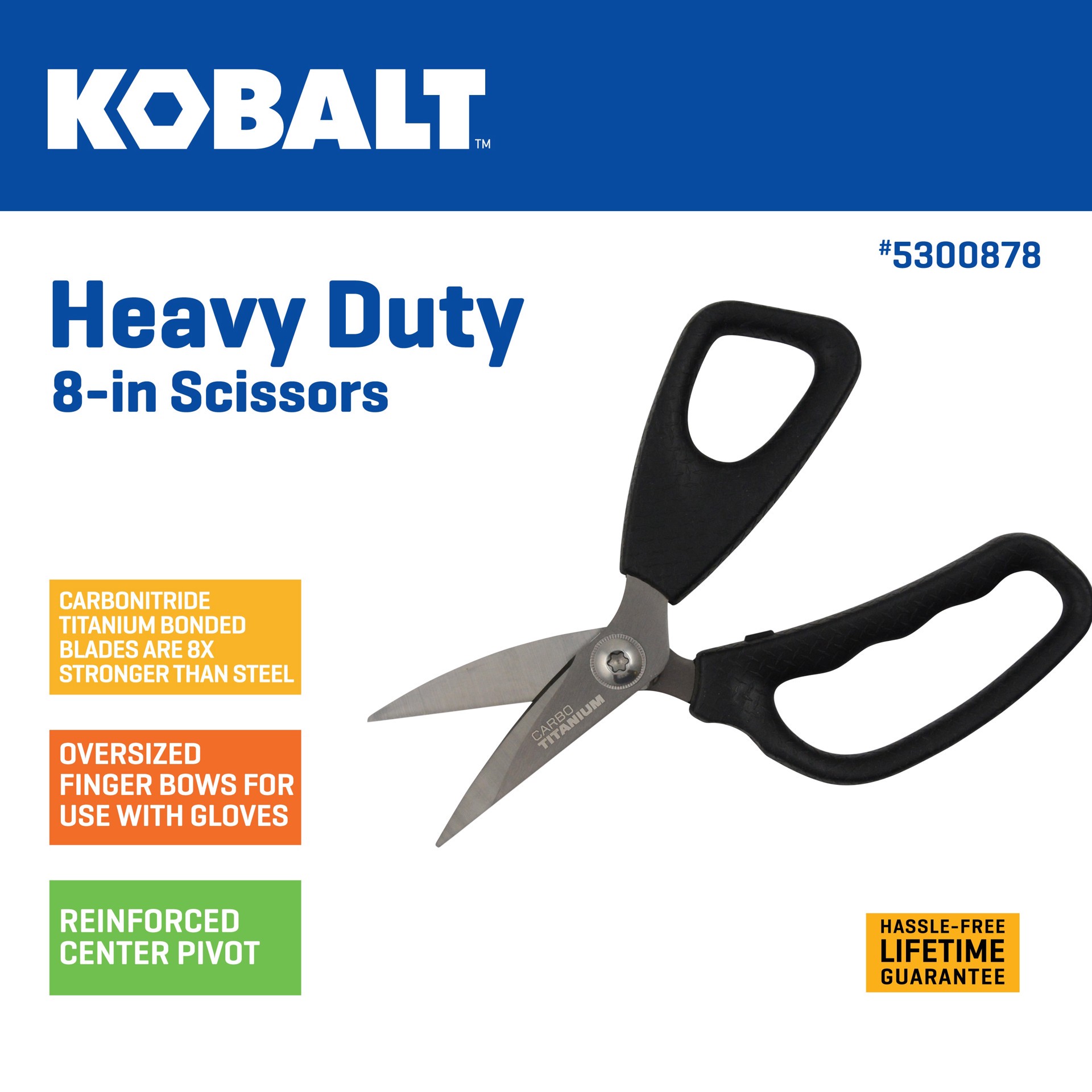 slide 2 of 6, Kobalt 3-in Stainless steel Steel Reinforced Plastic Scissors, 1 ct