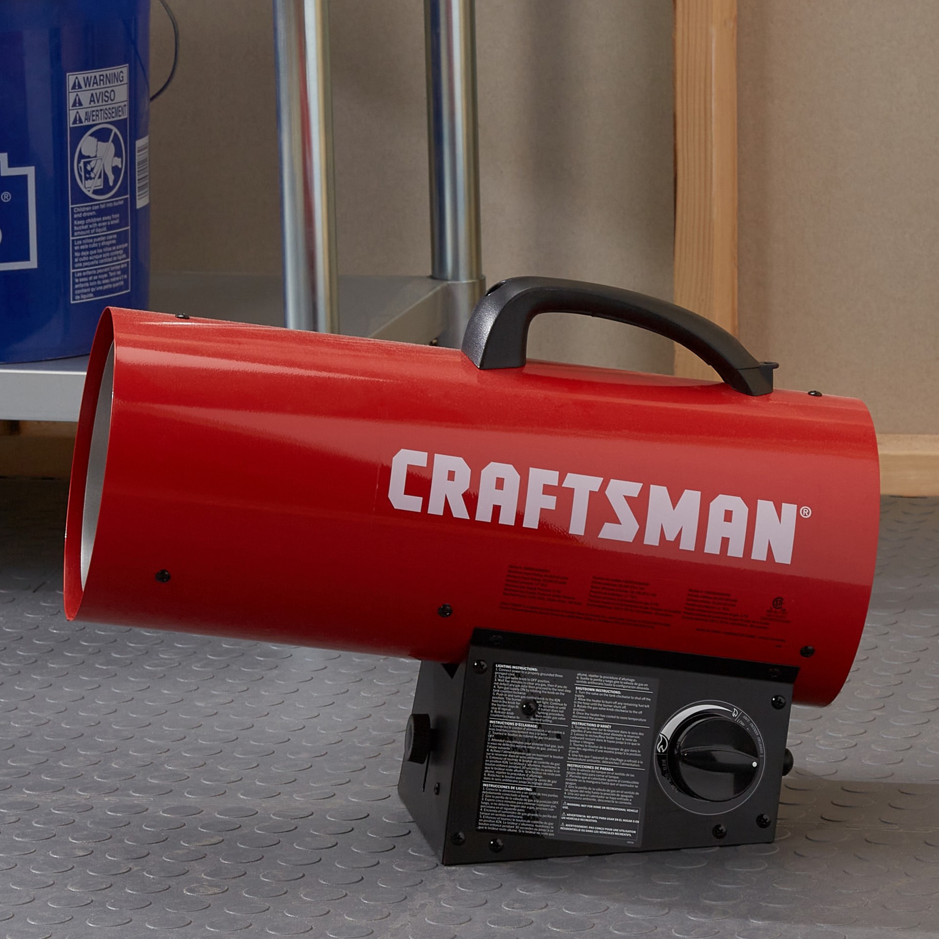 slide 2 of 6, CRAFTSMAN Craftsman forced air propane 60000 -BTU Outdoor Portable Forced air Propane Heater, 1 ct