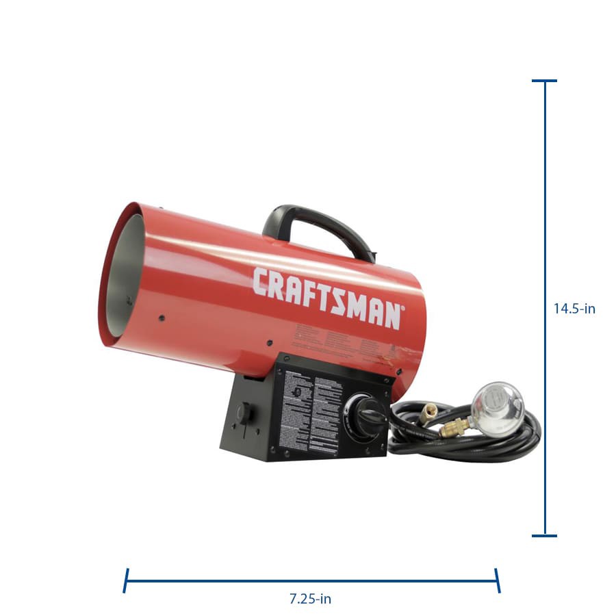 slide 3 of 6, CRAFTSMAN Craftsman forced air propane 60000 -BTU Outdoor Portable Forced air Propane Heater, 1 ct