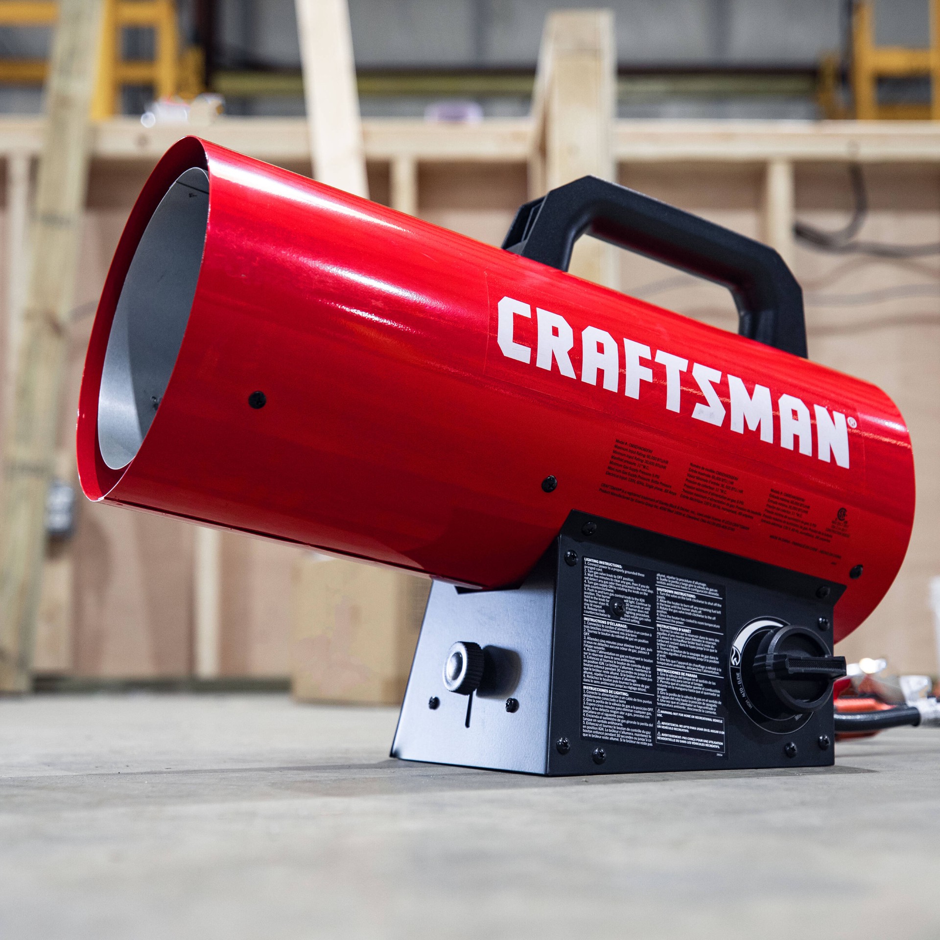 slide 4 of 6, CRAFTSMAN Craftsman forced air propane 60000 -BTU Outdoor Portable Forced air Propane Heater, 1 ct