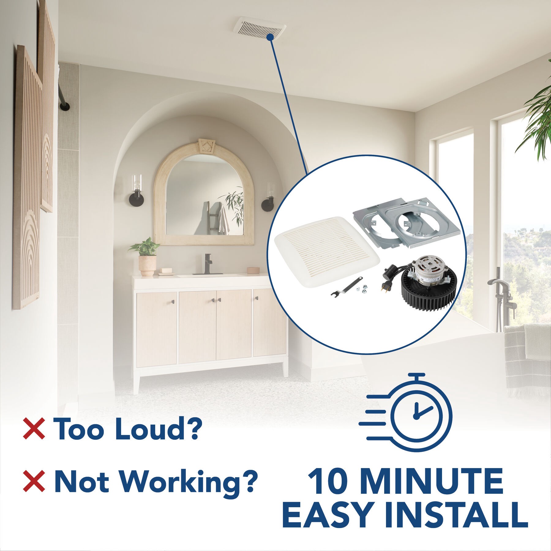 slide 3 of 6, Broan QuicKit 60 CFM Replacement Bath Fan Motor, 1 ct