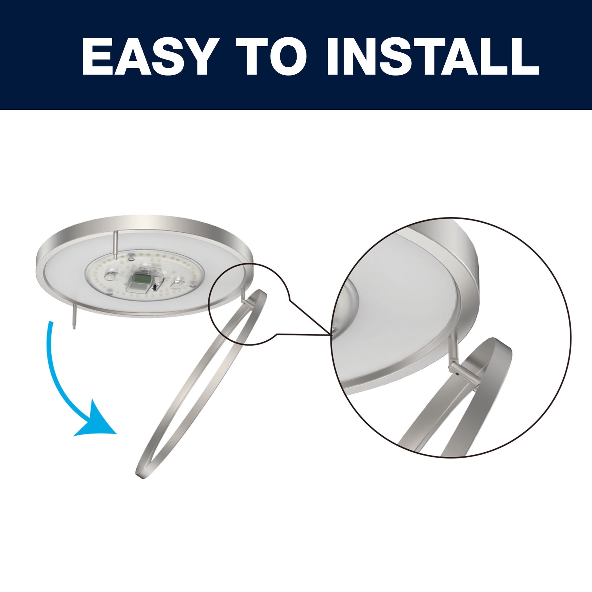 slide 5 of 6, Project Source 1 -Light 11-in Satin Nickel Integrated LED Flush Mount Light, 1 ct