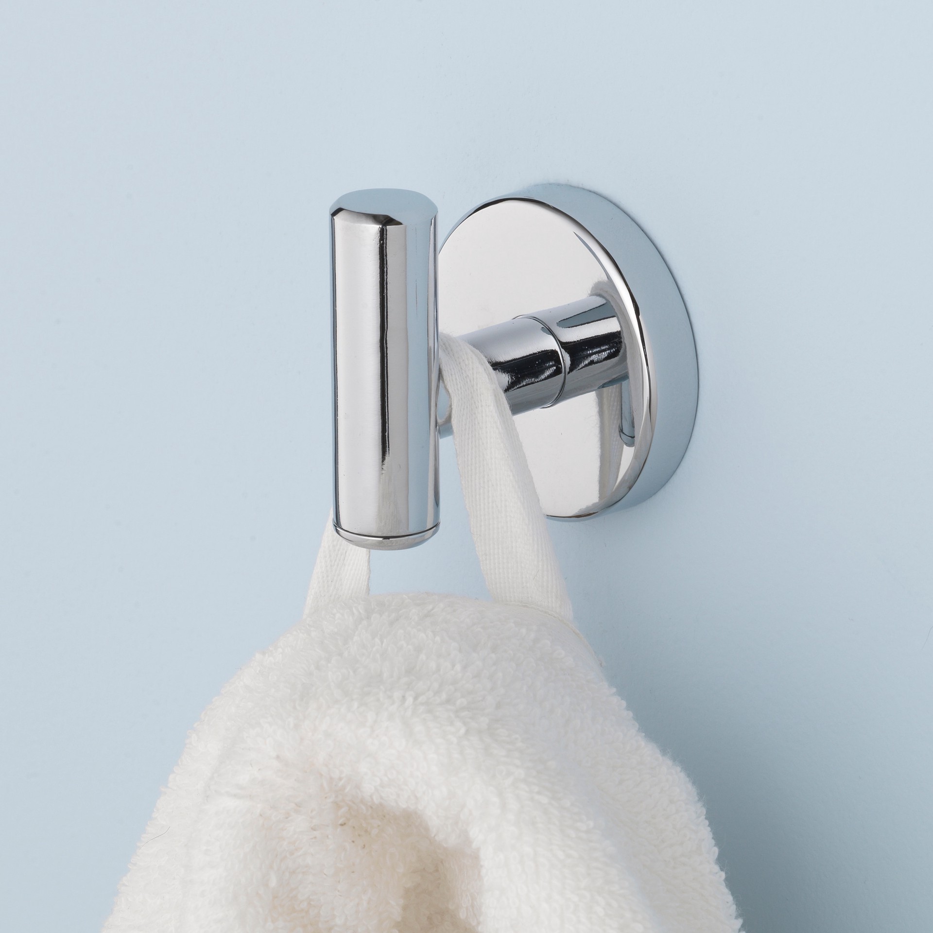 slide 6 of 6, allen + roth Harlow Polished Chrome Single -Hook Wall mount Towel Hook, 1 ct