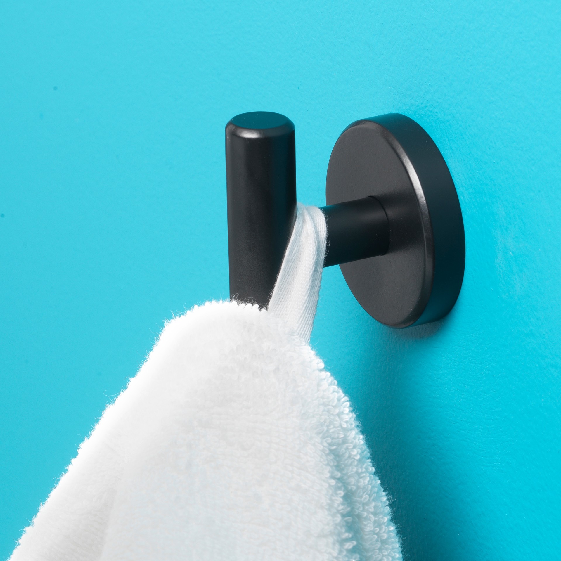 slide 6 of 6, allen + roth Harlow Matte Black Single -Hook Wall mount Towel Hook, 1 ct