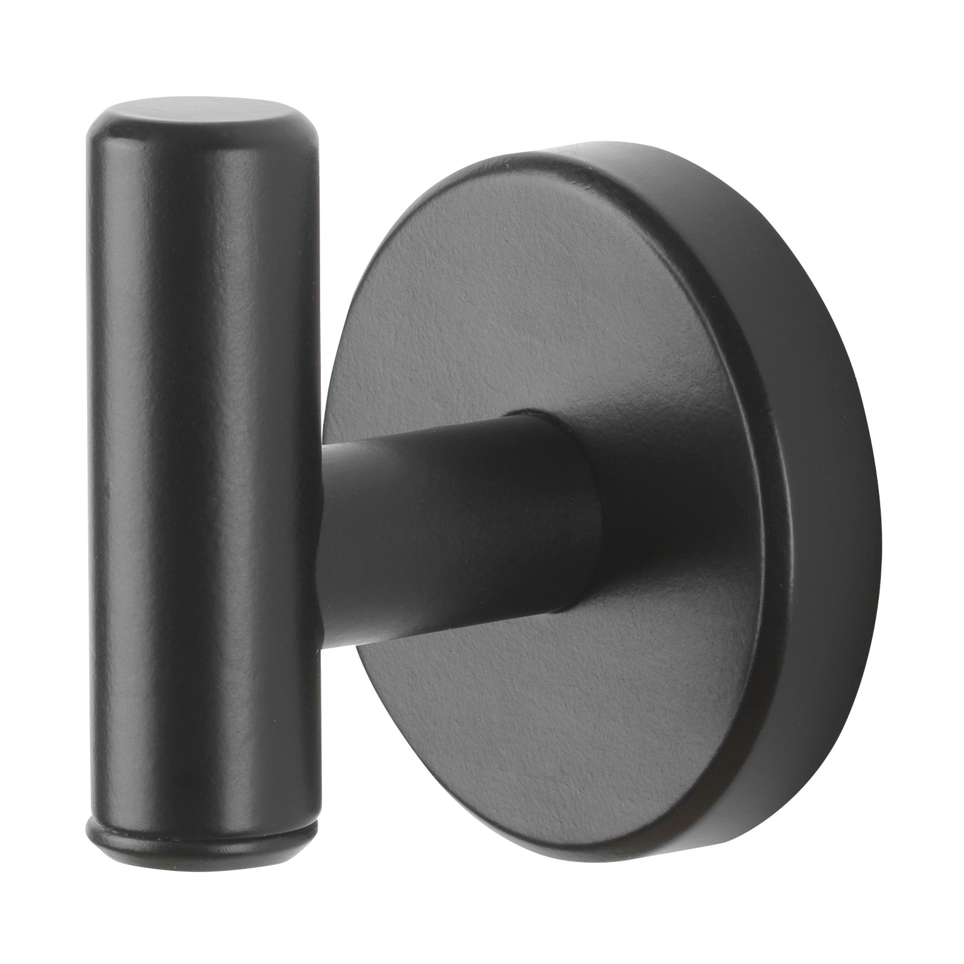 slide 1 of 6, allen + roth Harlow Matte Black Single -Hook Wall mount Towel Hook, 1 ct